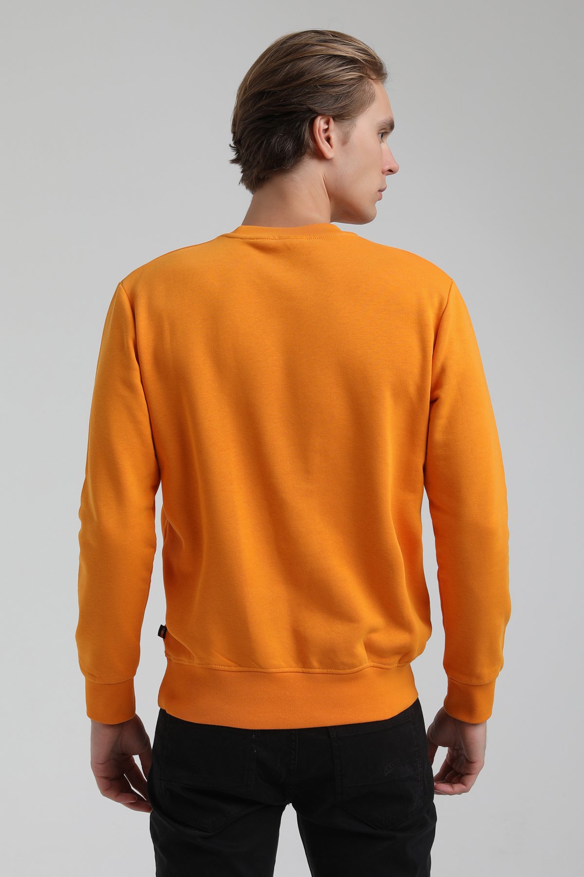 New World Polo Bisiklet Yaka Turuncu Regular Sweatshirt 22FWM60115