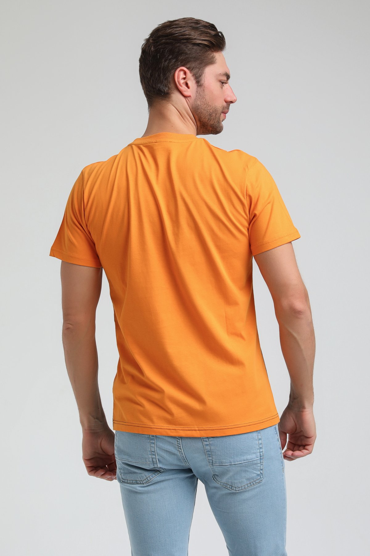 New World Polo Bisiklet Yaka Turuncu Slim Fit Tişört 23SSM20315