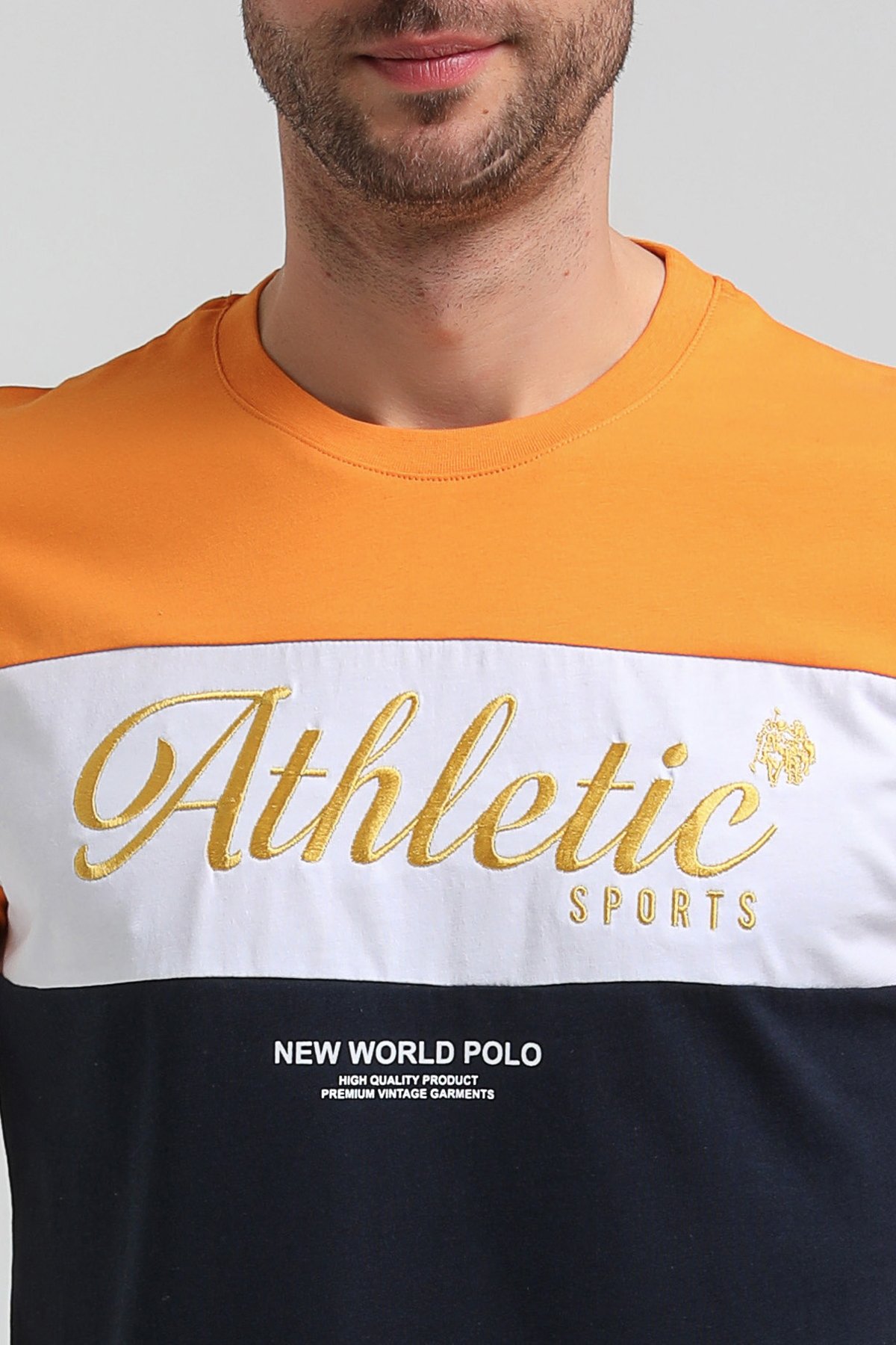 New World Polo Bisiklet Yaka Turuncu Slim Fit Tişört 23SSM20315