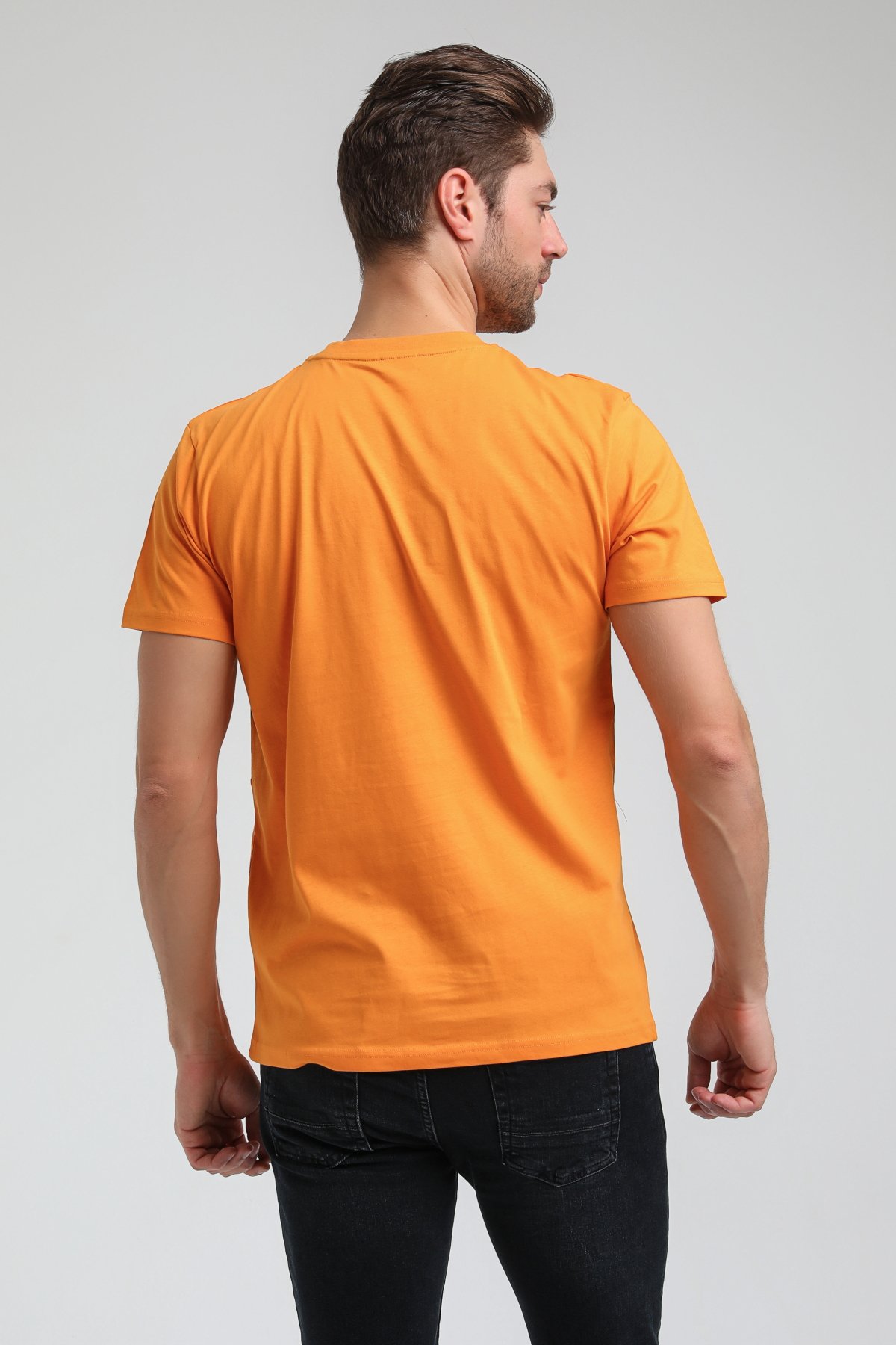 New World Polo Bisiklet Yaka Turuncu Slim Fit Tişört 23SSM20321