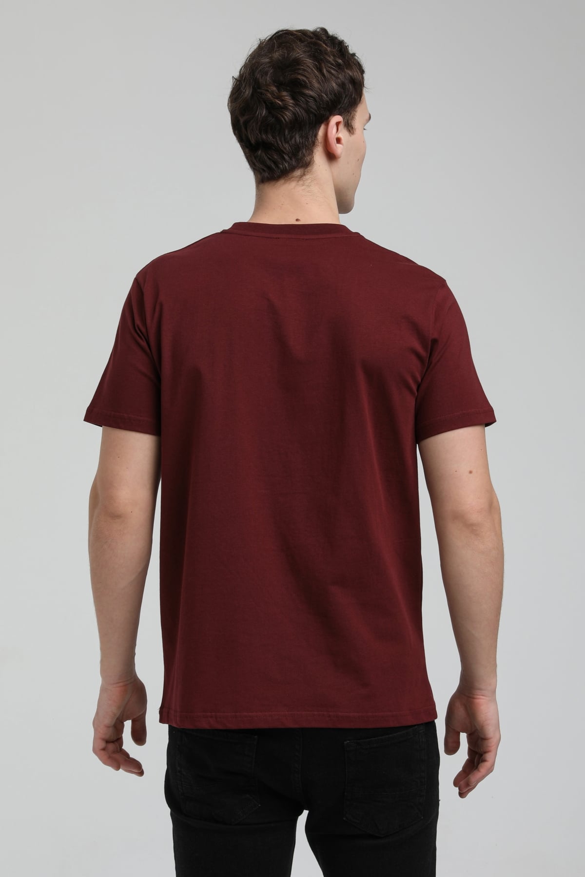 New World Polo Bisiklet Yaka Vişne Regular Custom Tişört 23SSM20311