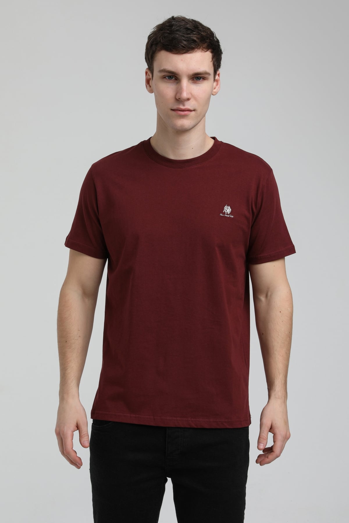 New World Polo Bisiklet Yaka Vişne Regular Custom Tişört 23SSM20311