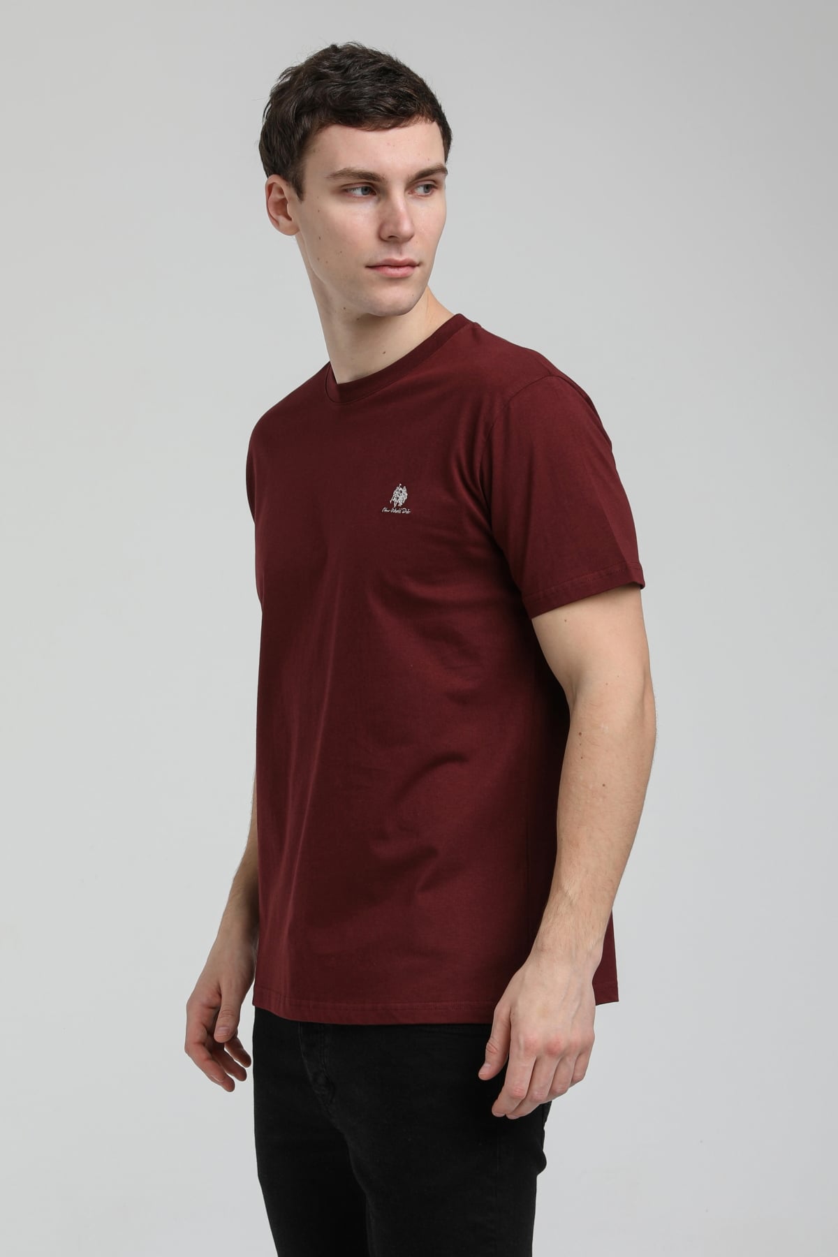 New World Polo Bisiklet Yaka Vişne Regular Custom Tişört 23SSM20311