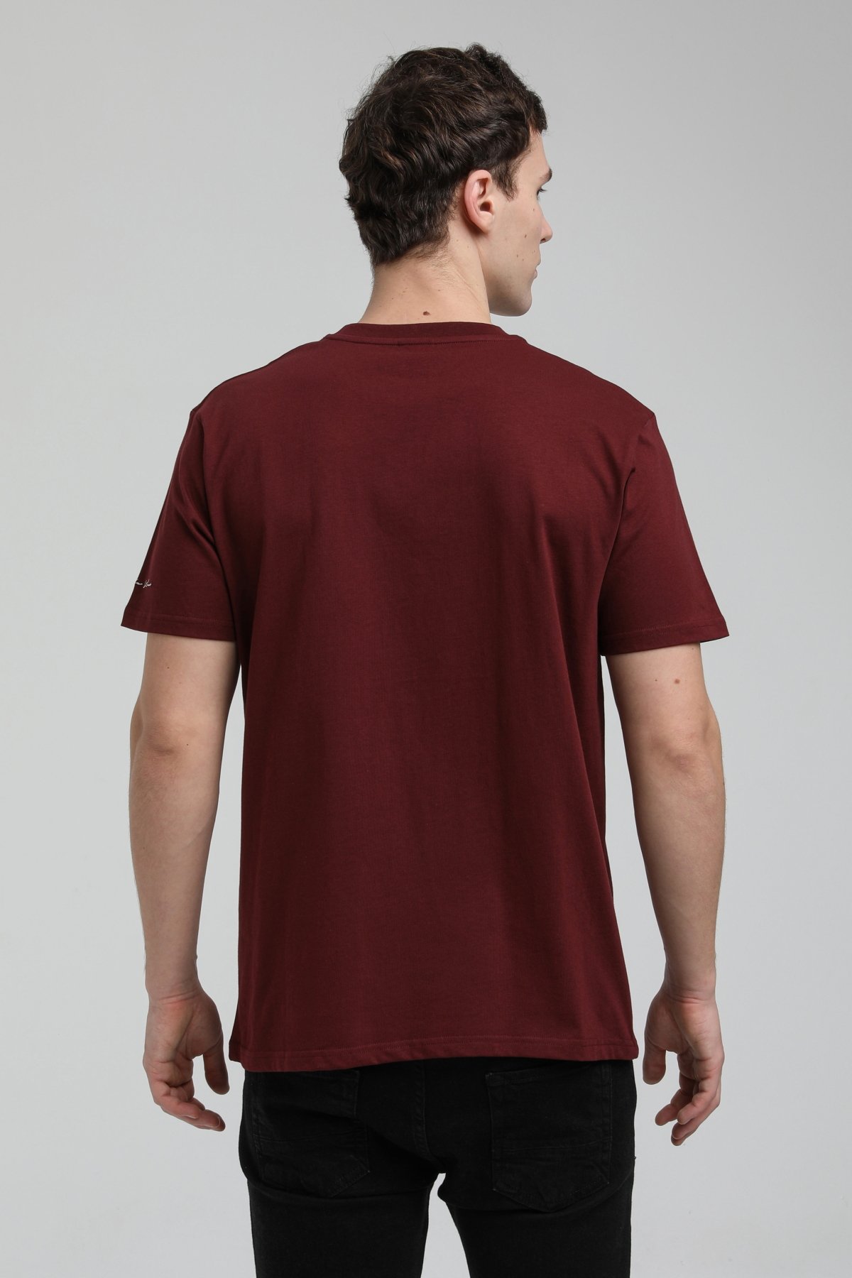 New World Polo Bisiklet Yaka Vişne Regular Custom Tişört 23SSM20294