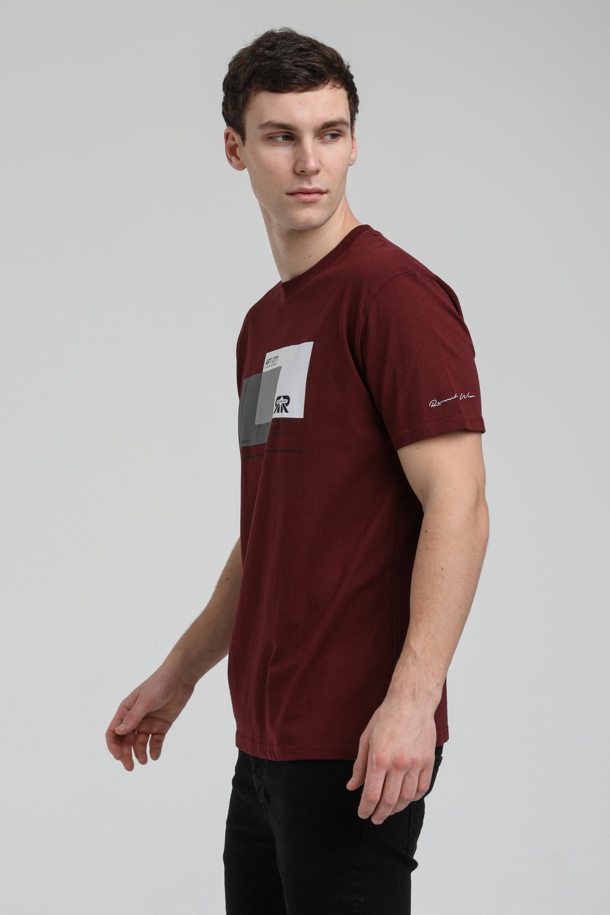 New World Polo Bisiklet Yaka Vişne Regular Custom Tişört 23SSM20294