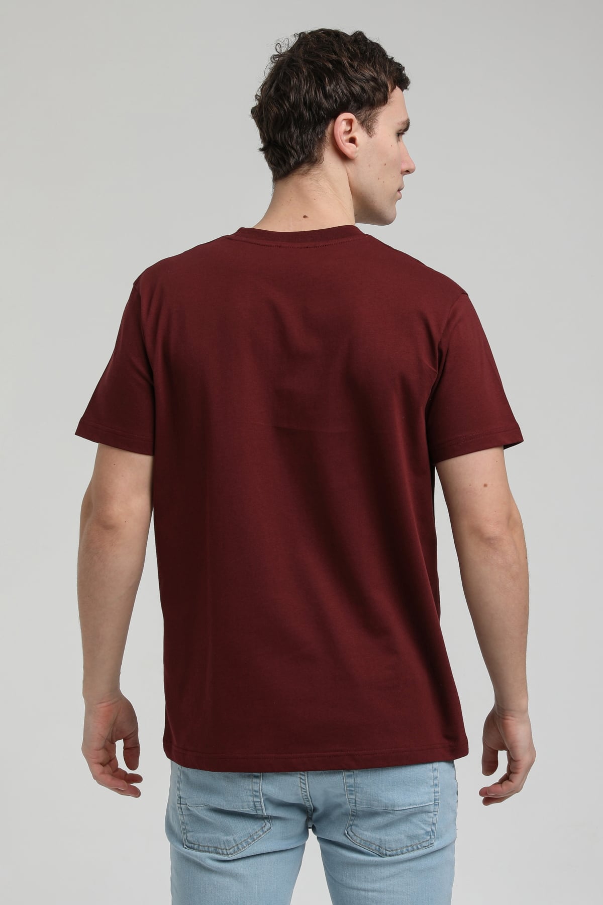 New World Polo Bisiklet Yaka Vişne Slim Fit Tişört 23SSM20325