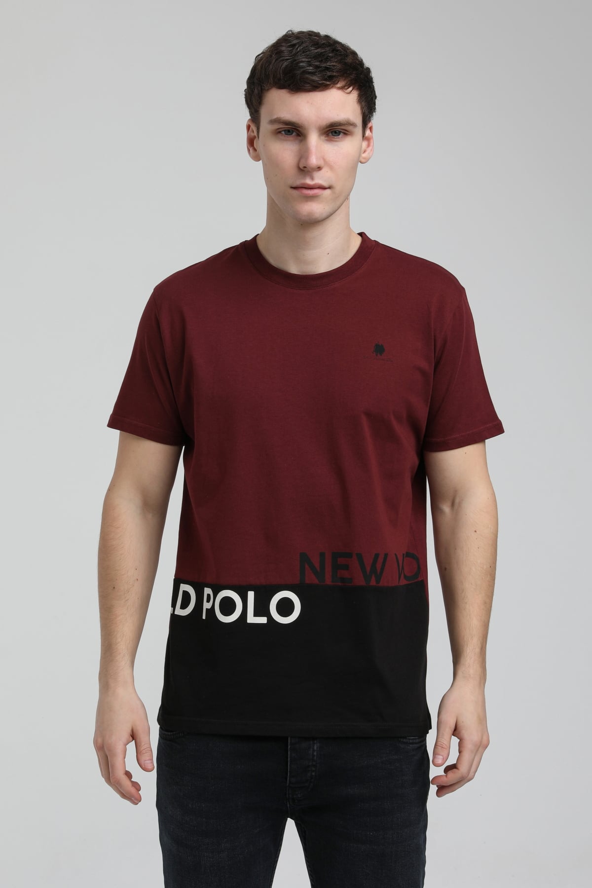 New World Polo Bisiklet Yaka Vişne Slim Fit Tişört 23SSM20310
