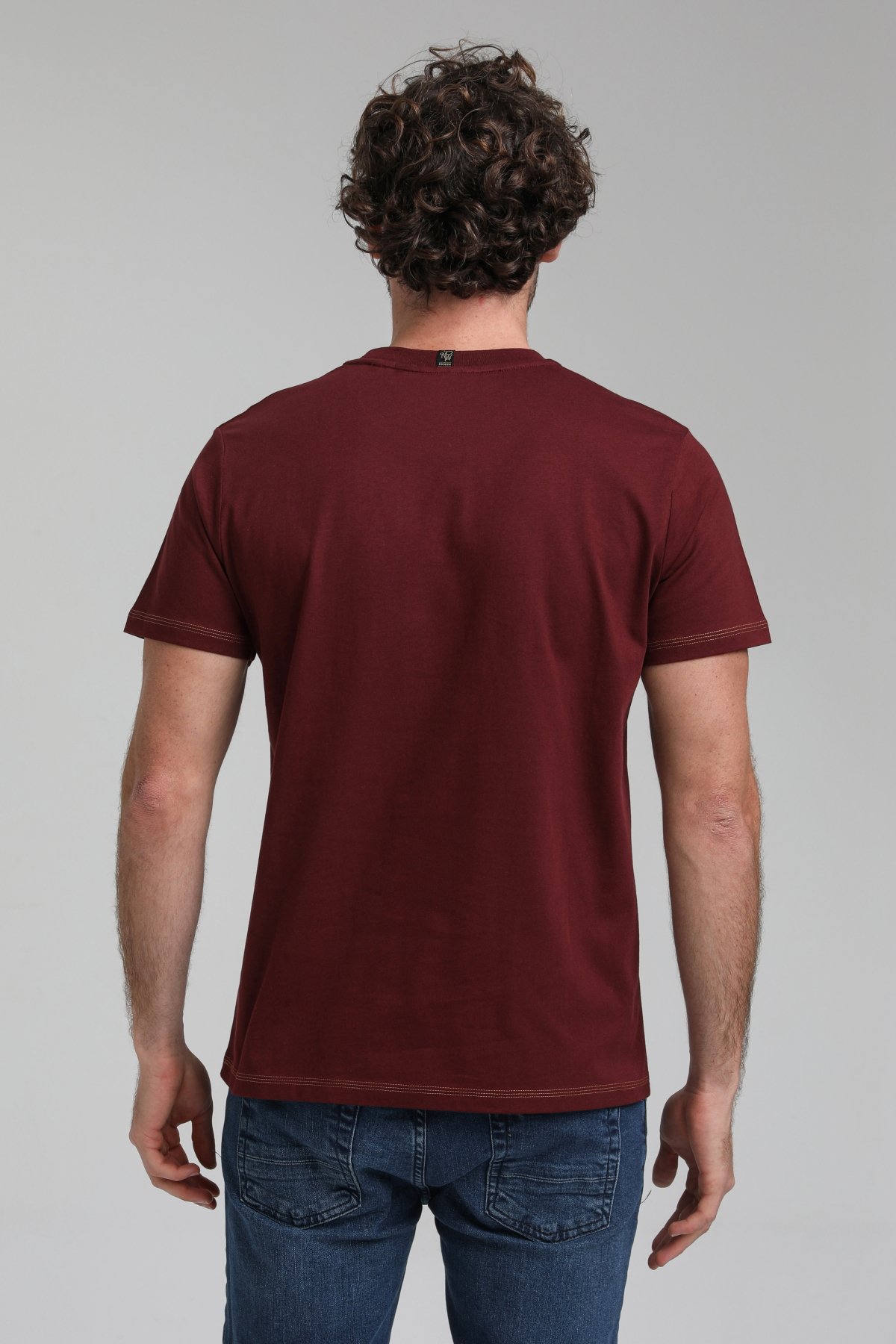 New World Polo Bisiklet Yaka Vişne Slim Fit Tişört 23SSM20293