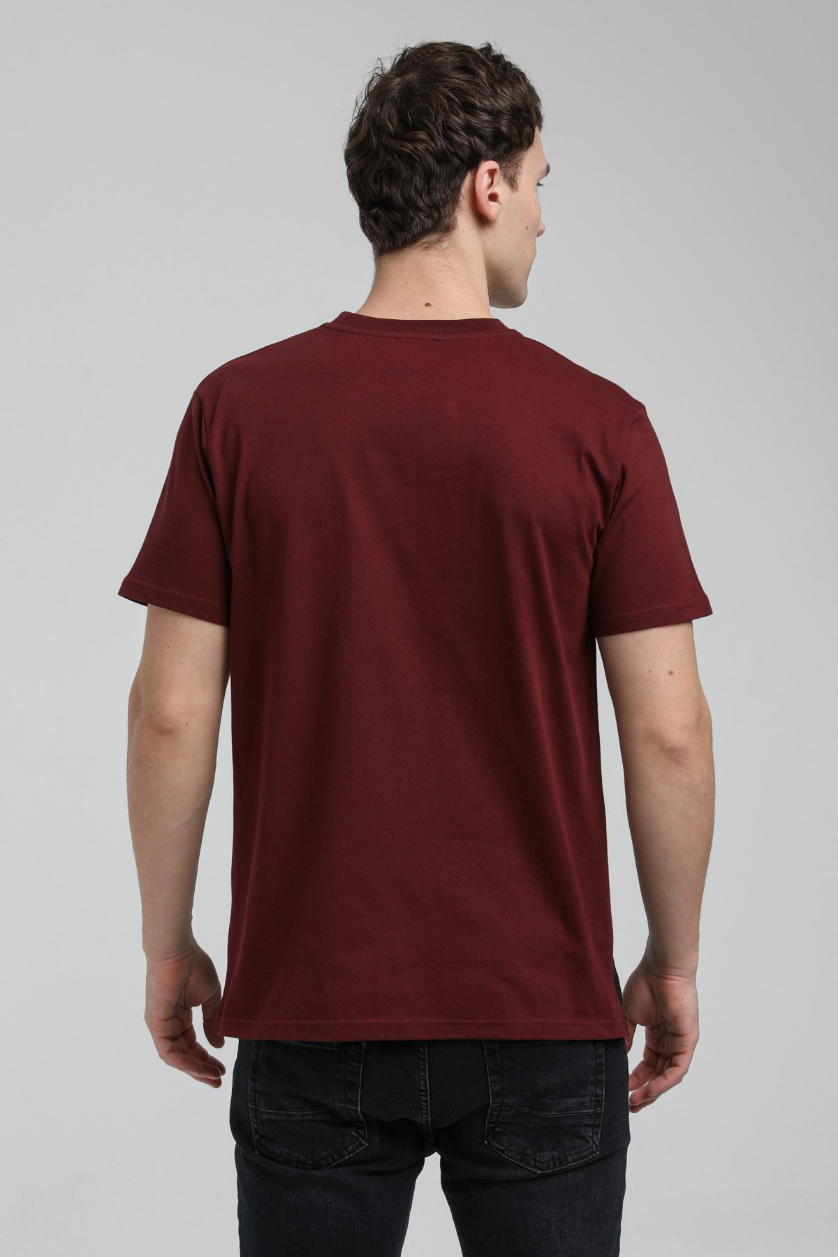 New World Polo Bisiklet Yaka Vişne Slim Fit Tişört 23SSM20310