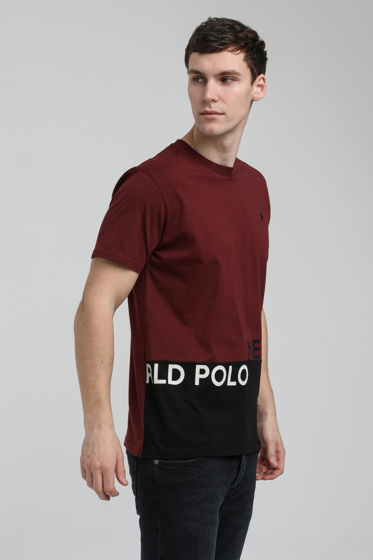 New World Polo Bisiklet Yaka Vişne Slim Fit Tişört 23SSM20310