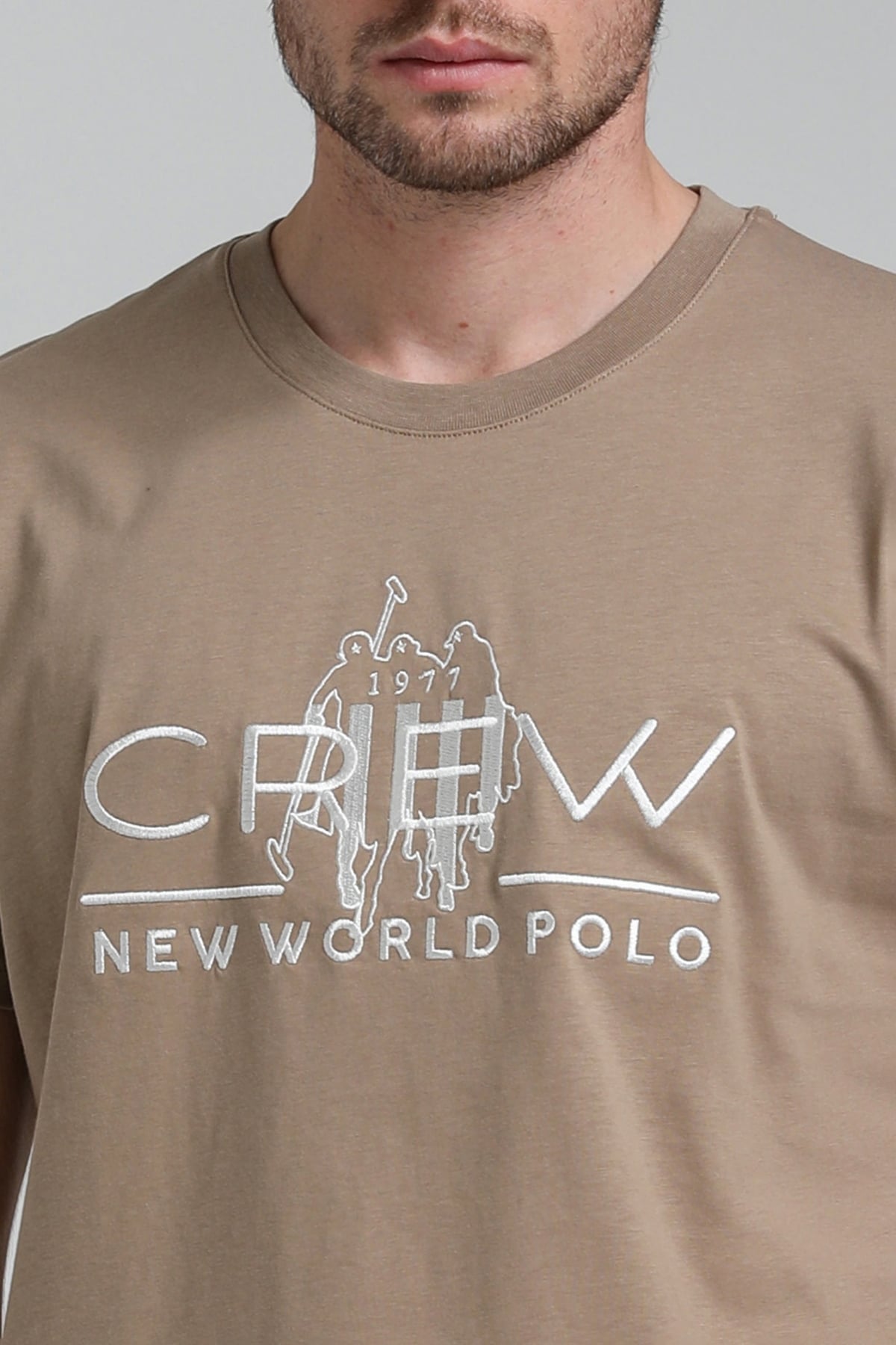 New World Polo Bisiklet Yaka Vizon Regular Custom Tişört 23SSM20290