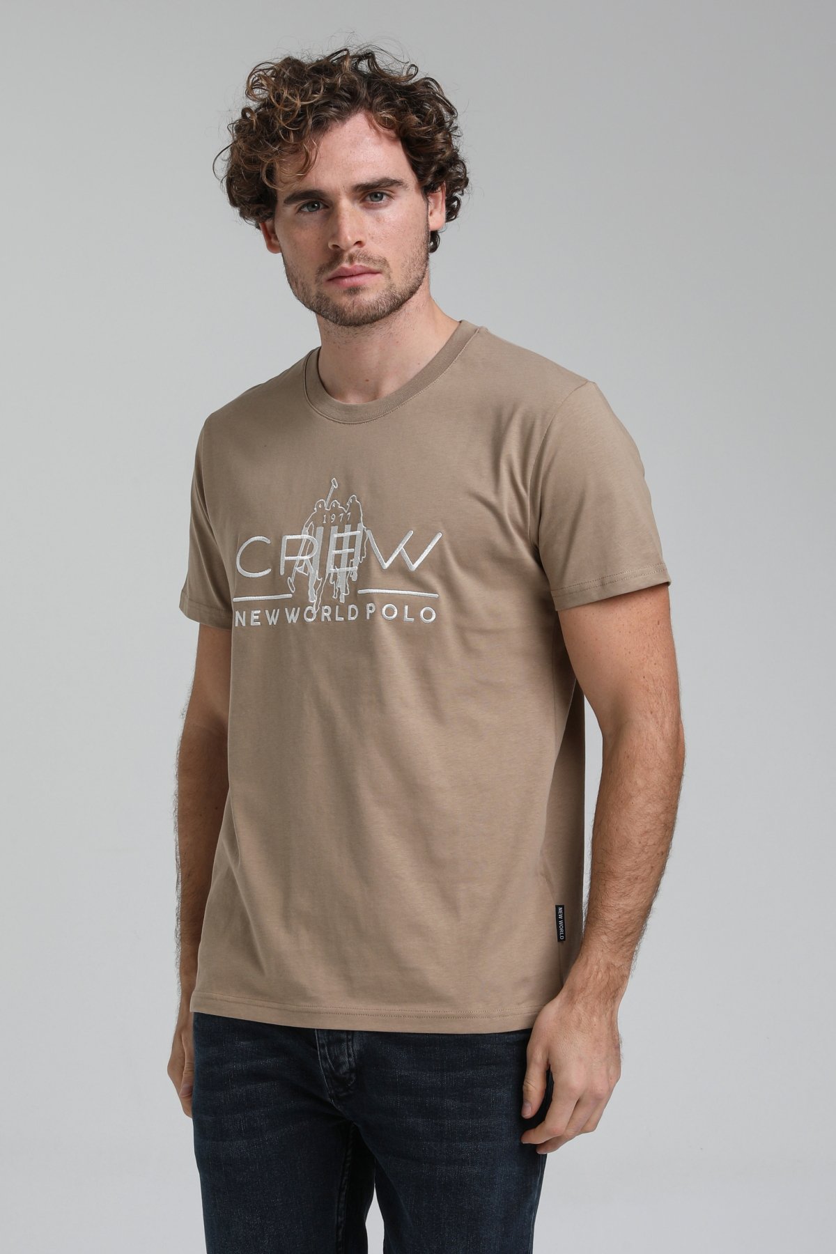 New World Polo Bisiklet Yaka Vizon Regular Custom Tişört 23SSM20290