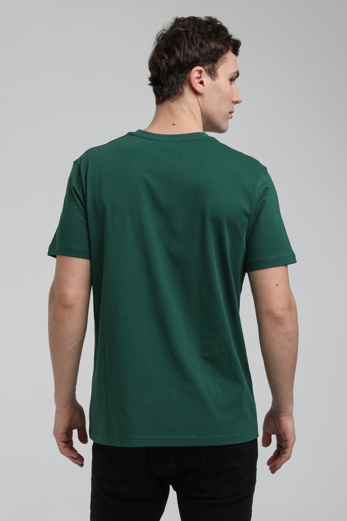 New World Polo Bisiklet Yaka Yeşil Regular Custom Tişört 23SSM20307