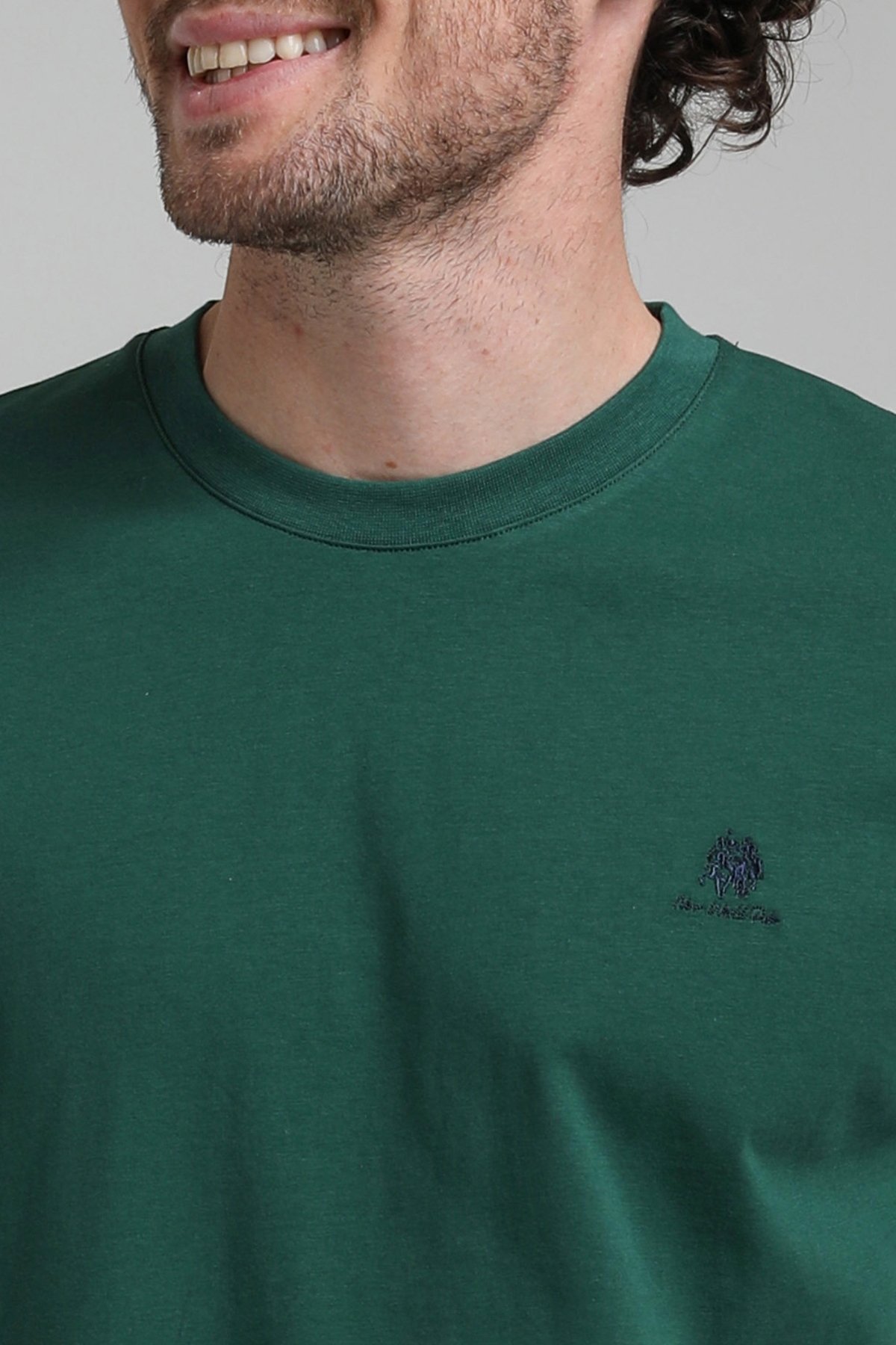 New World Polo Bisiklet Yaka Yeşil Regular Custom Tişört 23SSM20311