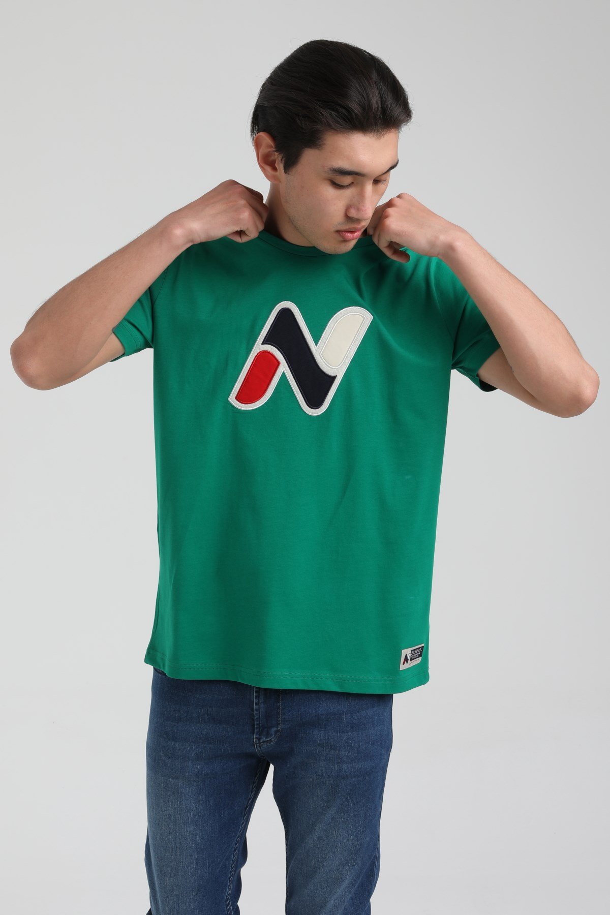 New World Polo Bisiklet Yaka Yeşil Slim Fit Tişört 22.01.T4.005