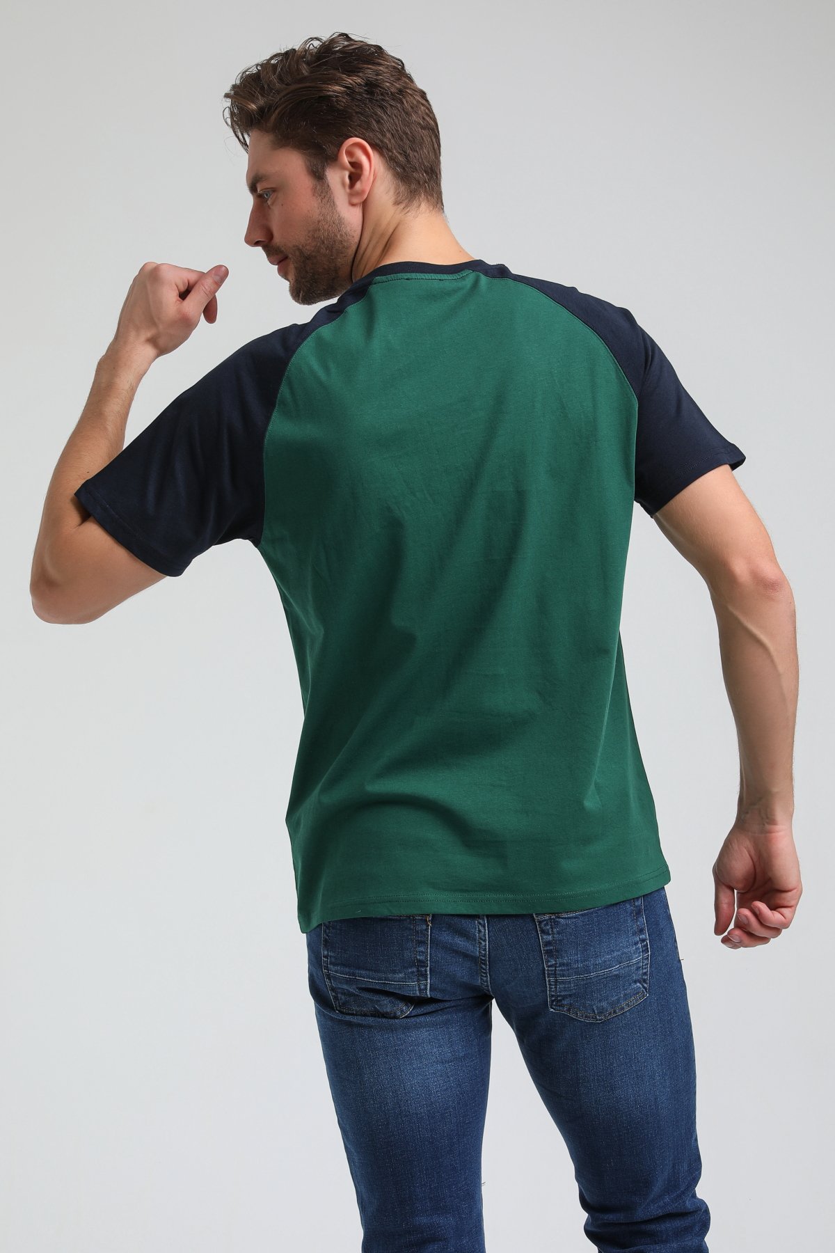 New World Polo Bisiklet Yaka Yeşil Slim Fit Tişört 23SSM20301