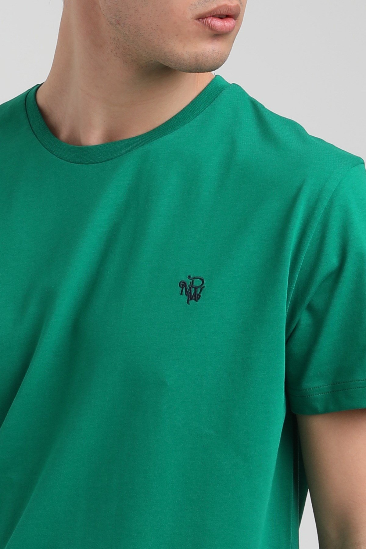 New World Polo Bisiklet Yaka Yeşil Slim Fit Tişört 22.01.T3.001
