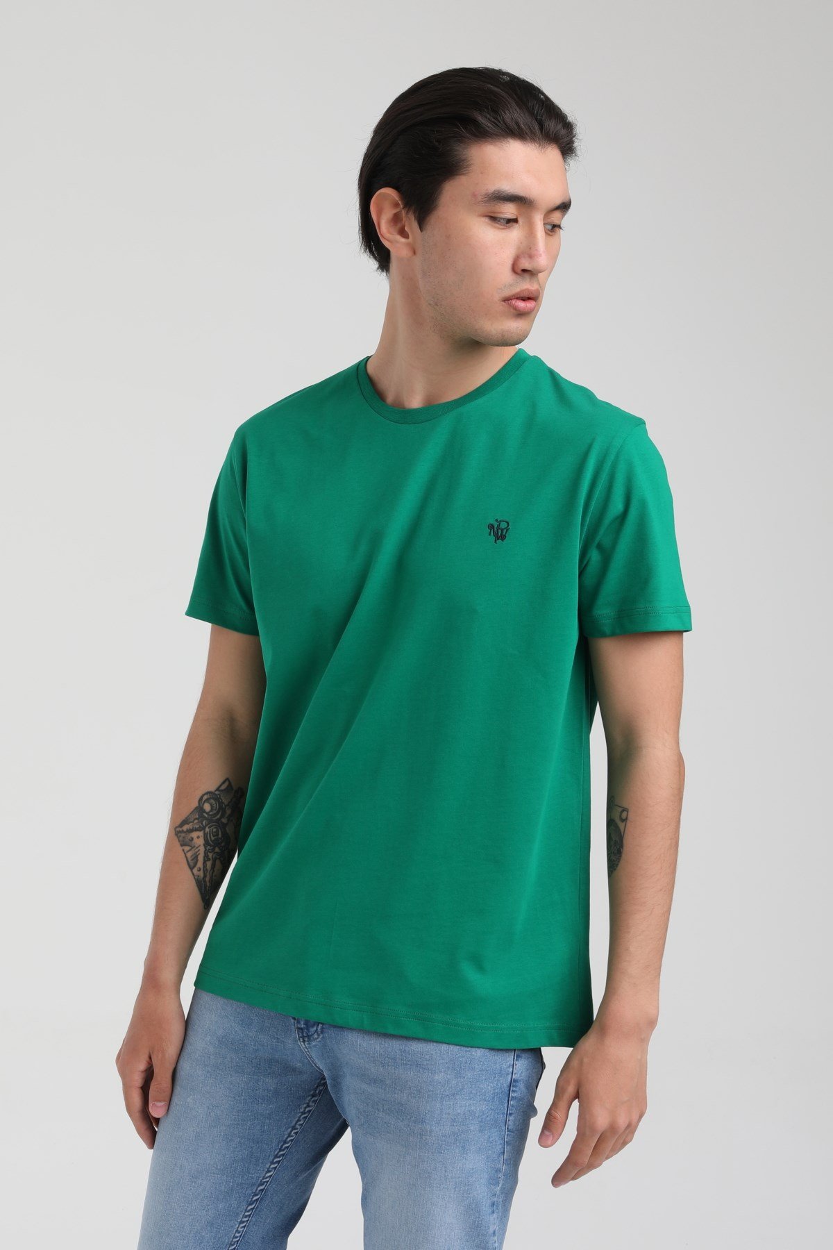 New World Polo Bisiklet Yaka Yeşil Slim Fit Tişört 22.01.T3.001