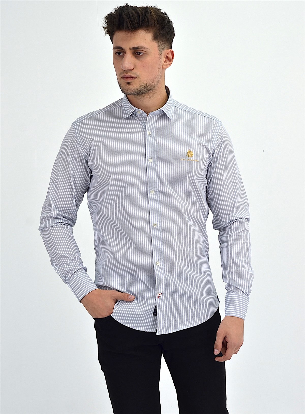 New World Polo Gömlek Gri Slim Fit  30010