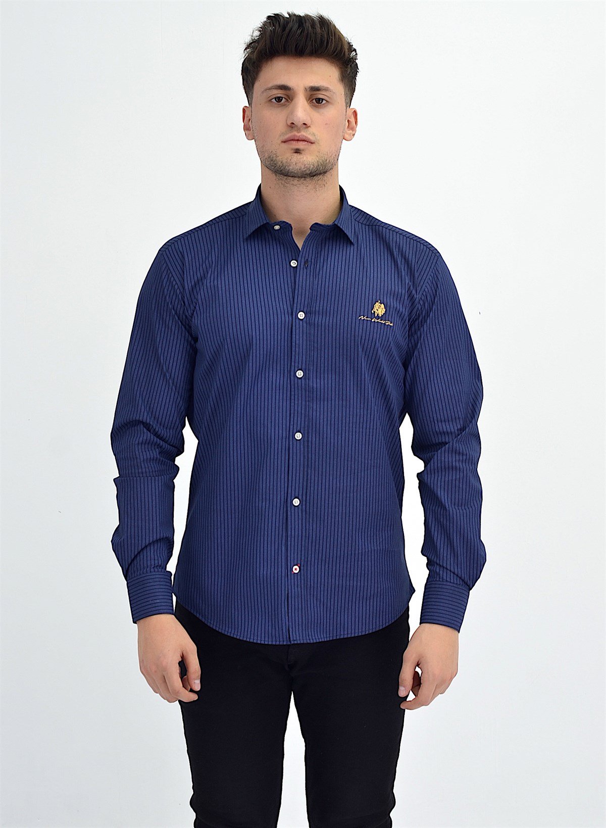 New World Polo Gömlek İndigo Slim Fit  30010