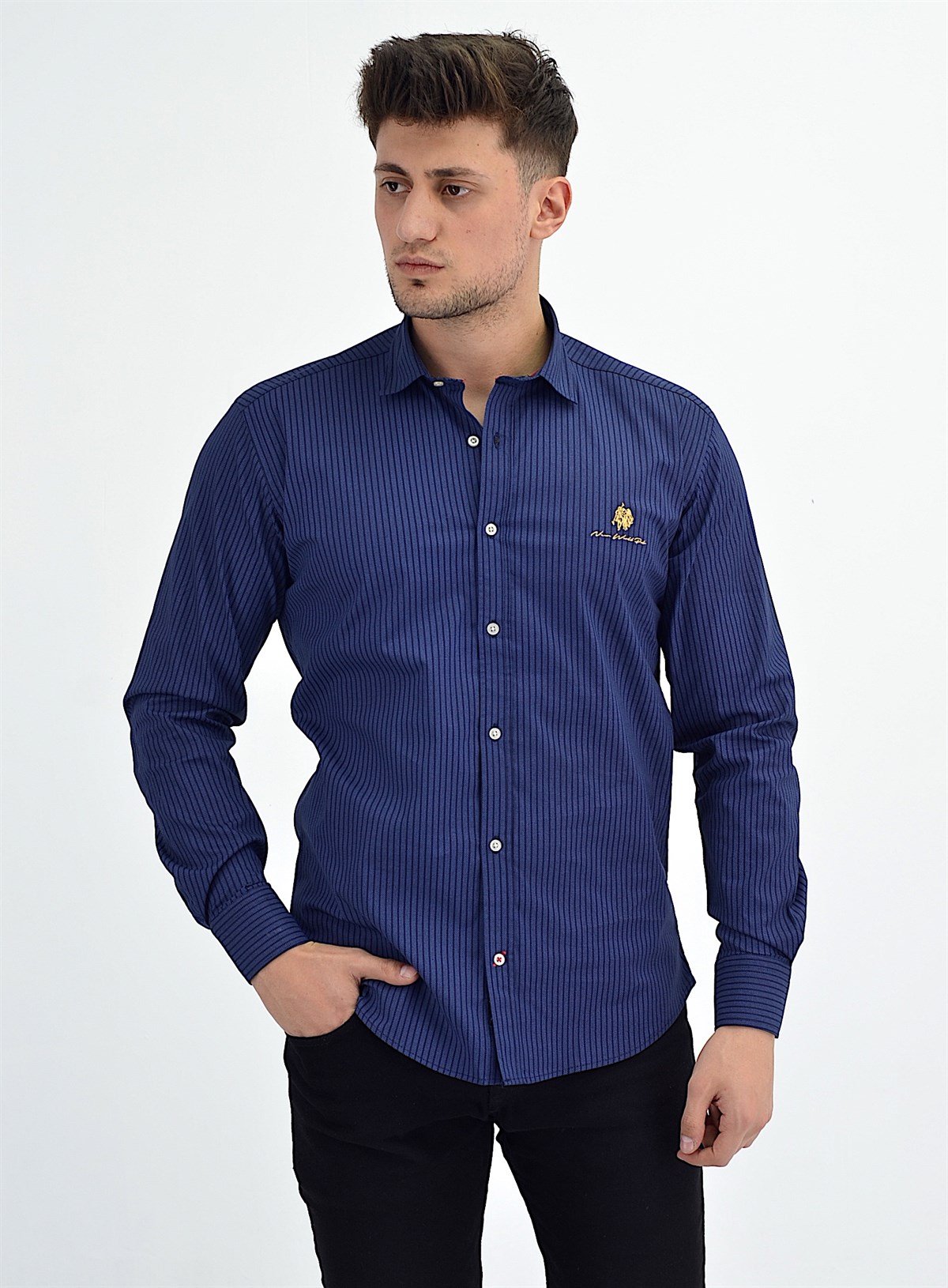 New World Polo Gömlek İndigo Slim Fit  30010