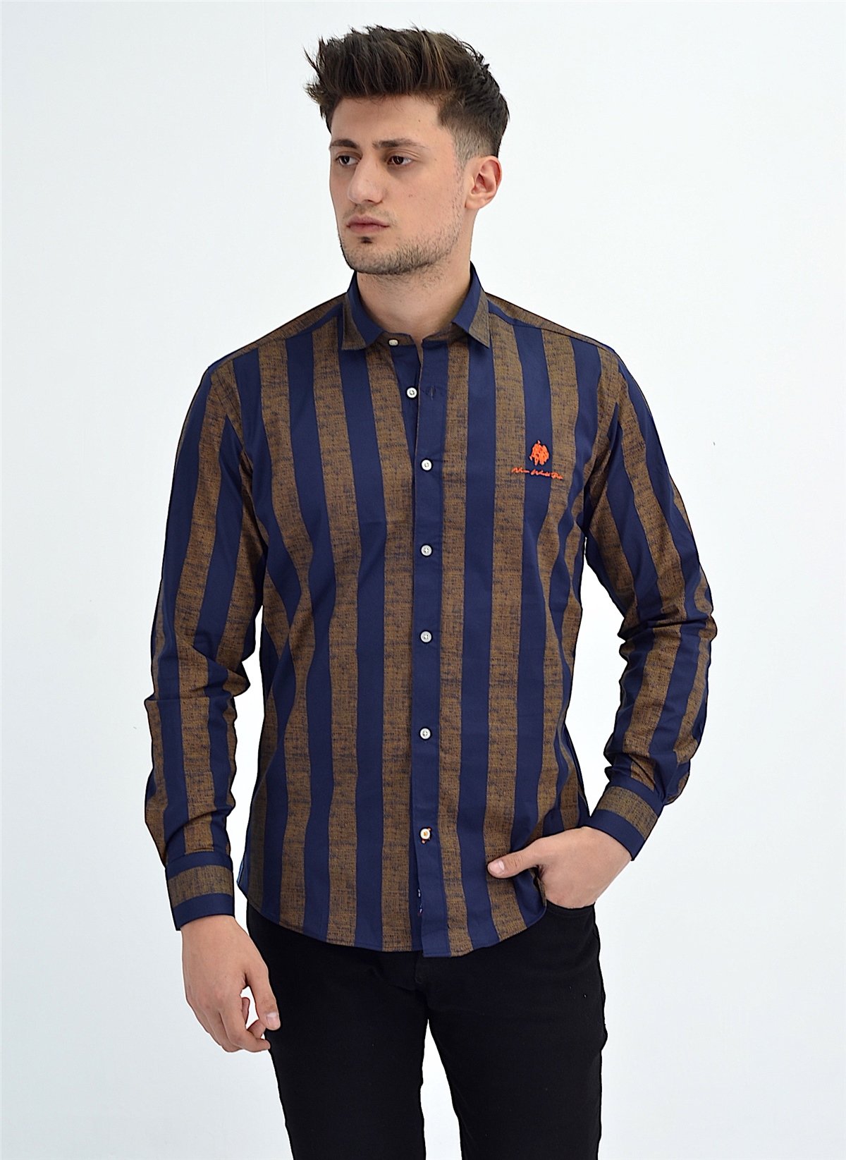 New World Polo Gömlek Lacivert Slim Fit  30008