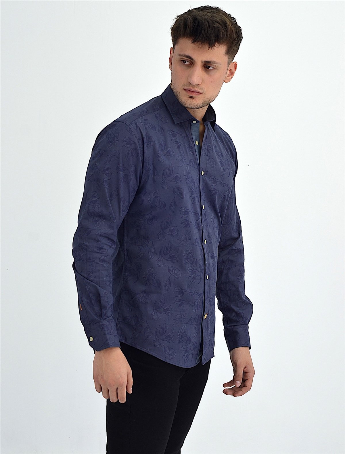 New World Polo Gömlek Lacivert Slim Fit  30007