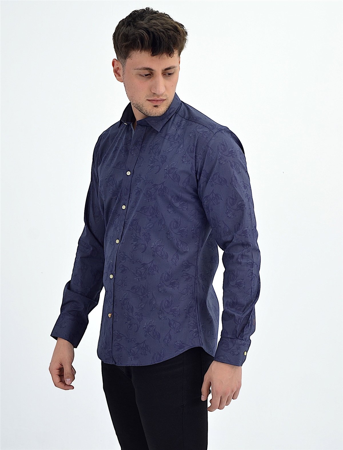 New World Polo Gömlek Lacivert Slim Fit  30007