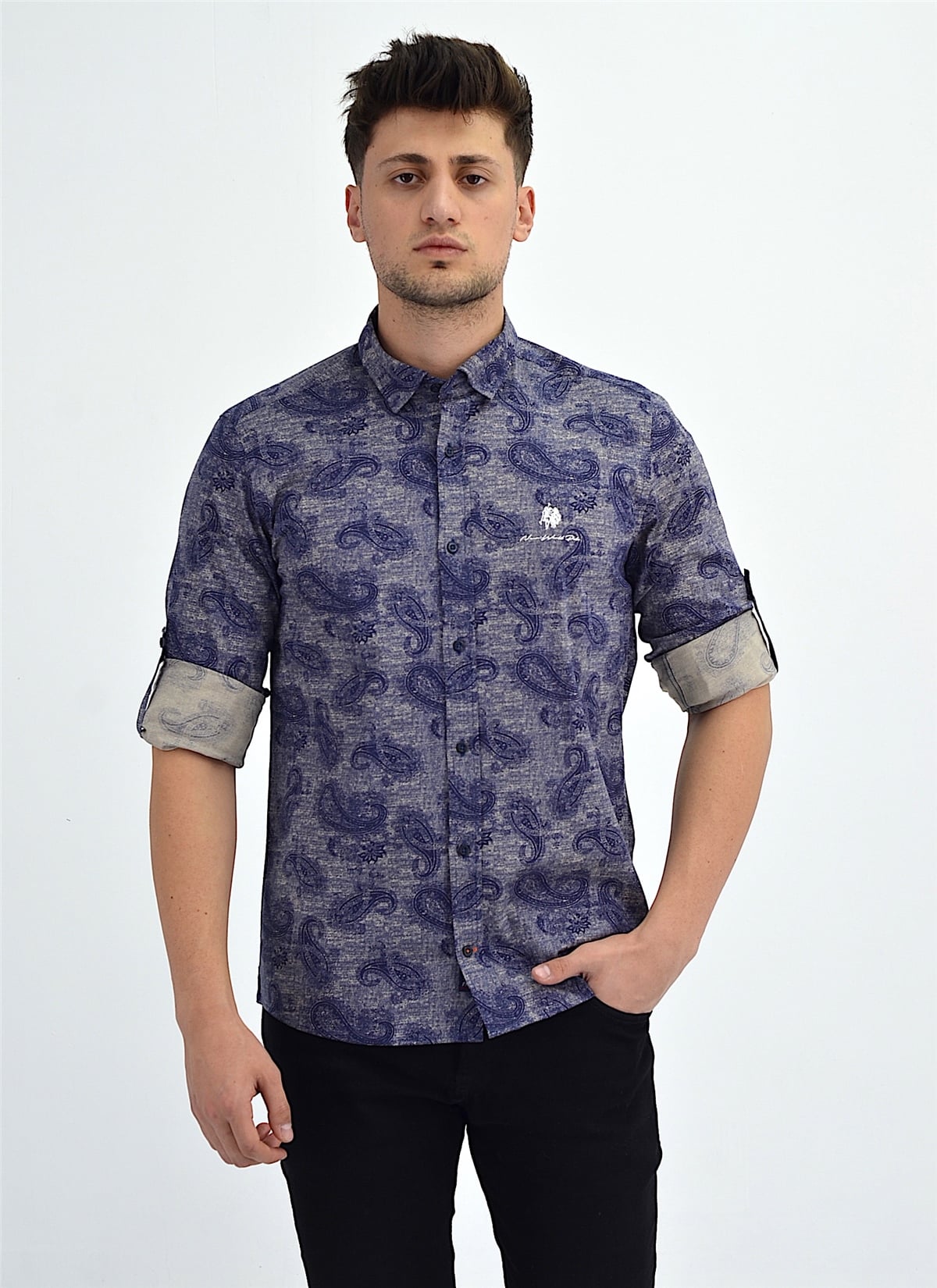 New World Polo Gömlek Lacivert Slim Fit  30020