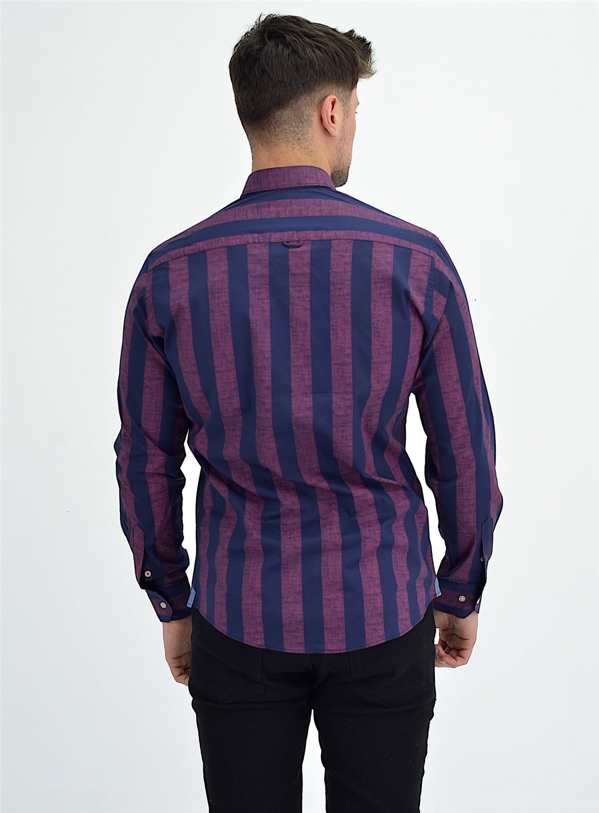 New World Polo Gömlek Mürdüm Slim Fit  30008