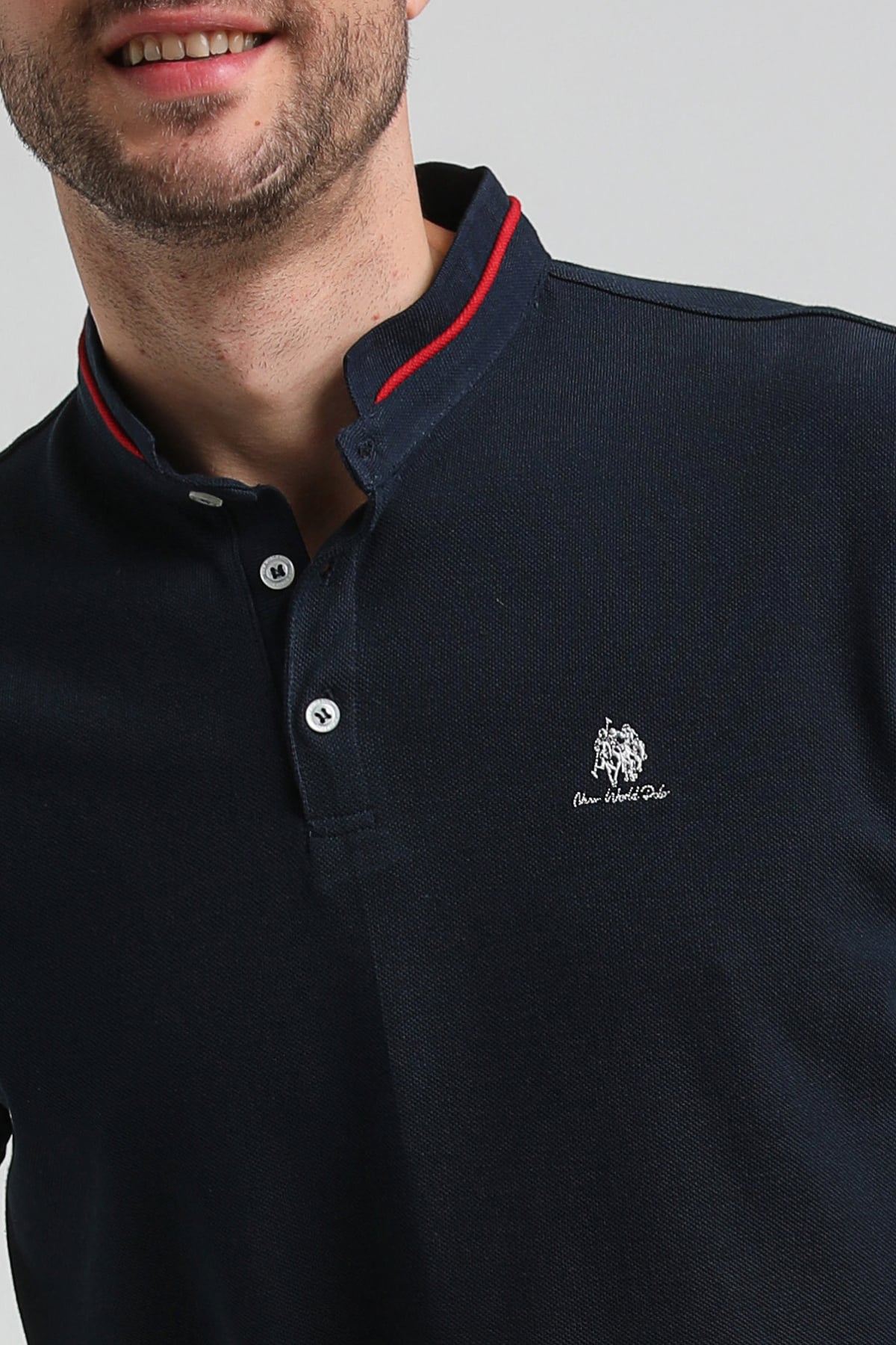 New World Polo Hakim Yaka Lacivert Slim Fit Polo 23SSM10247