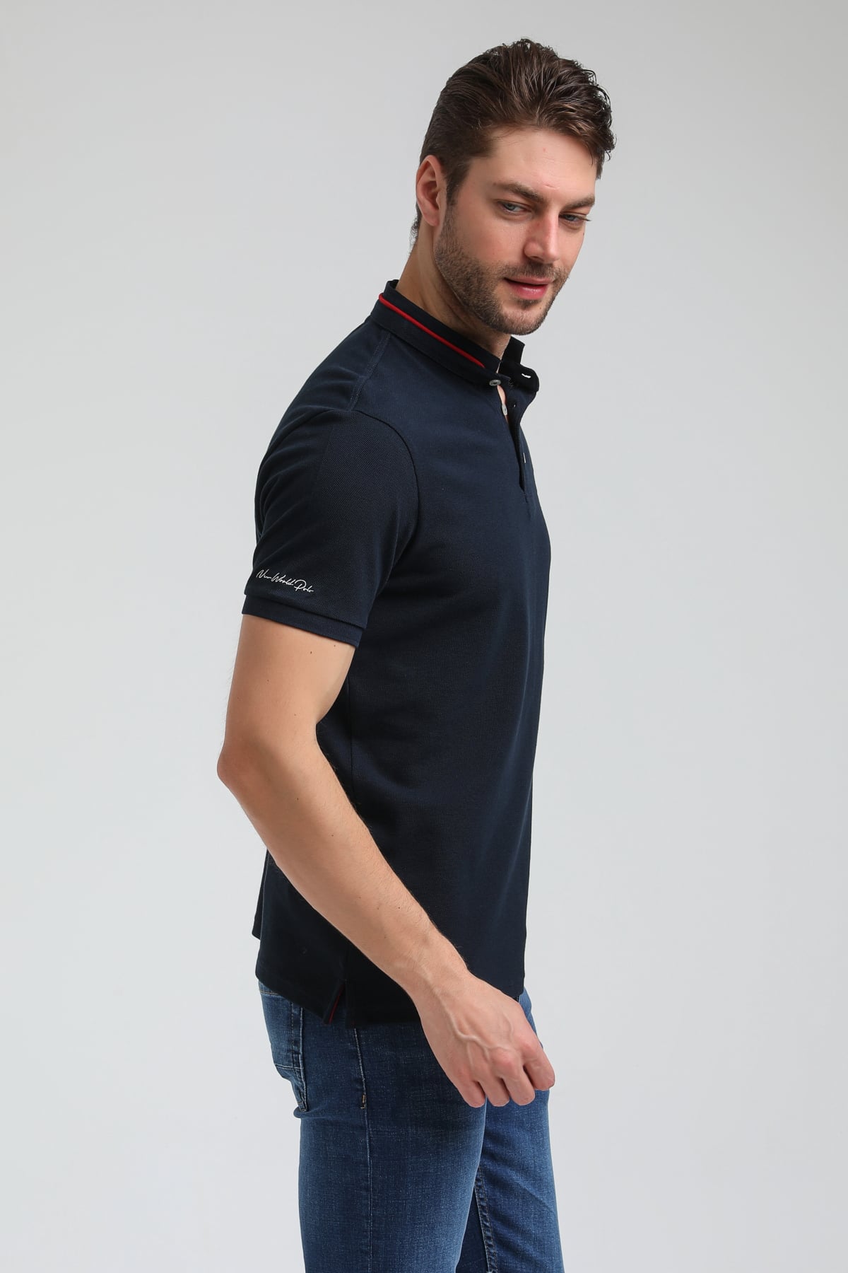 New World Polo Hakim Yaka Lacivert Slim Fit Polo 23SSM10247