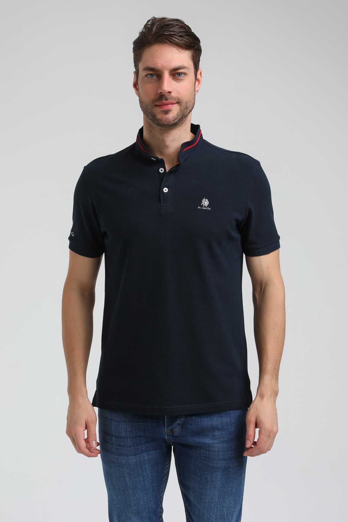 New World Polo Hakim Yaka Lacivert Slim Fit Polo 23SSM10247