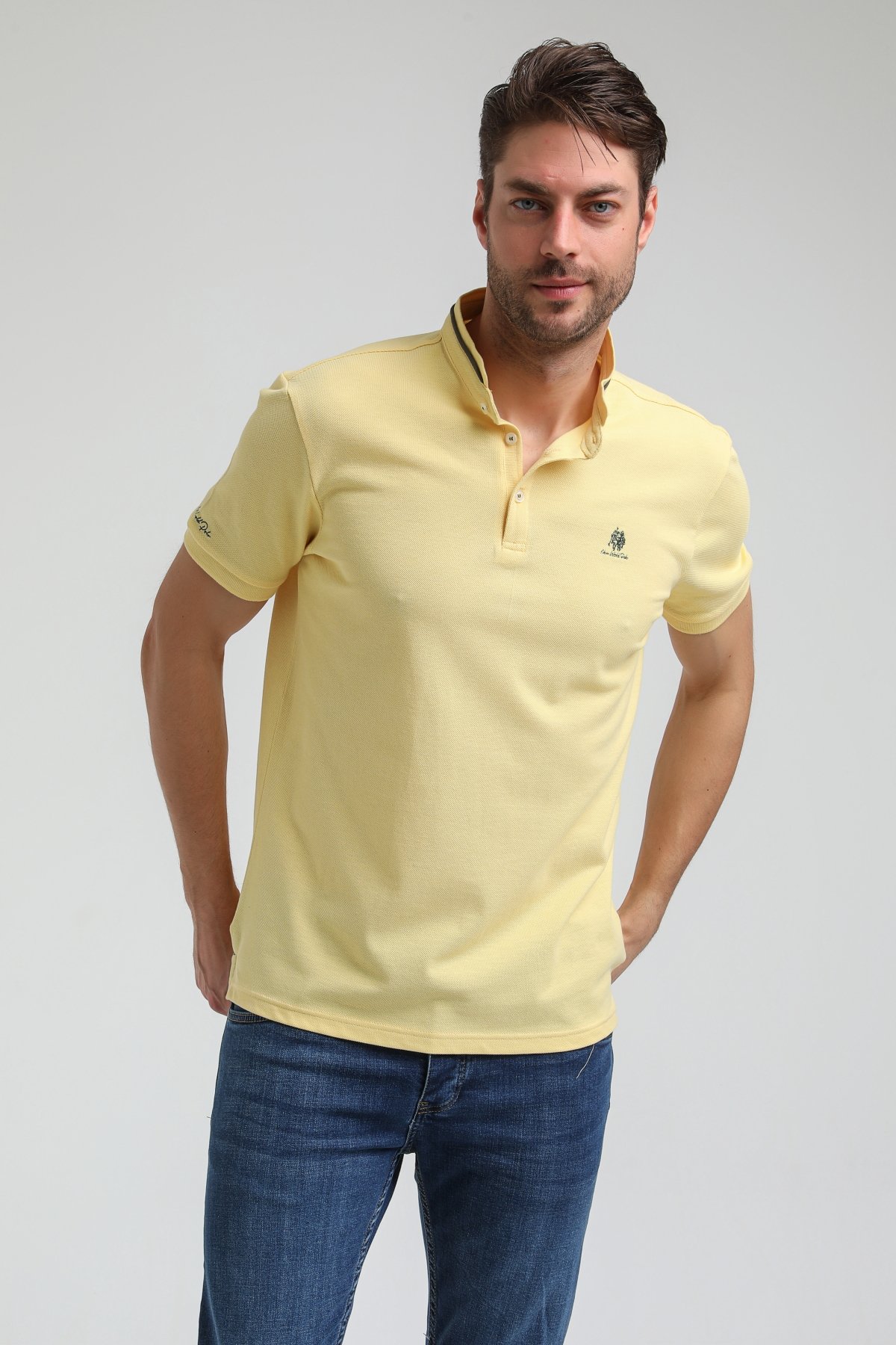 New World Polo Hakim Yaka Sarı Slim Fit Polo 23SSM10247