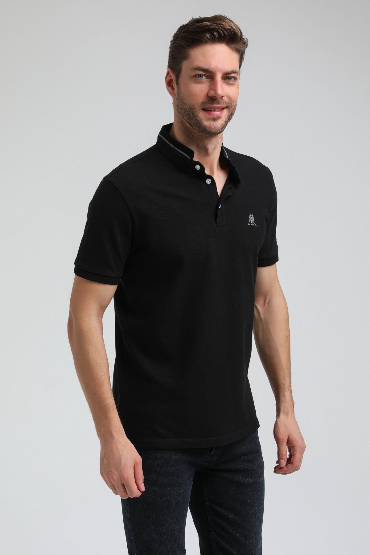 New World Polo Hakim Yaka Siyah Slim Fit Polo 23SSM10247