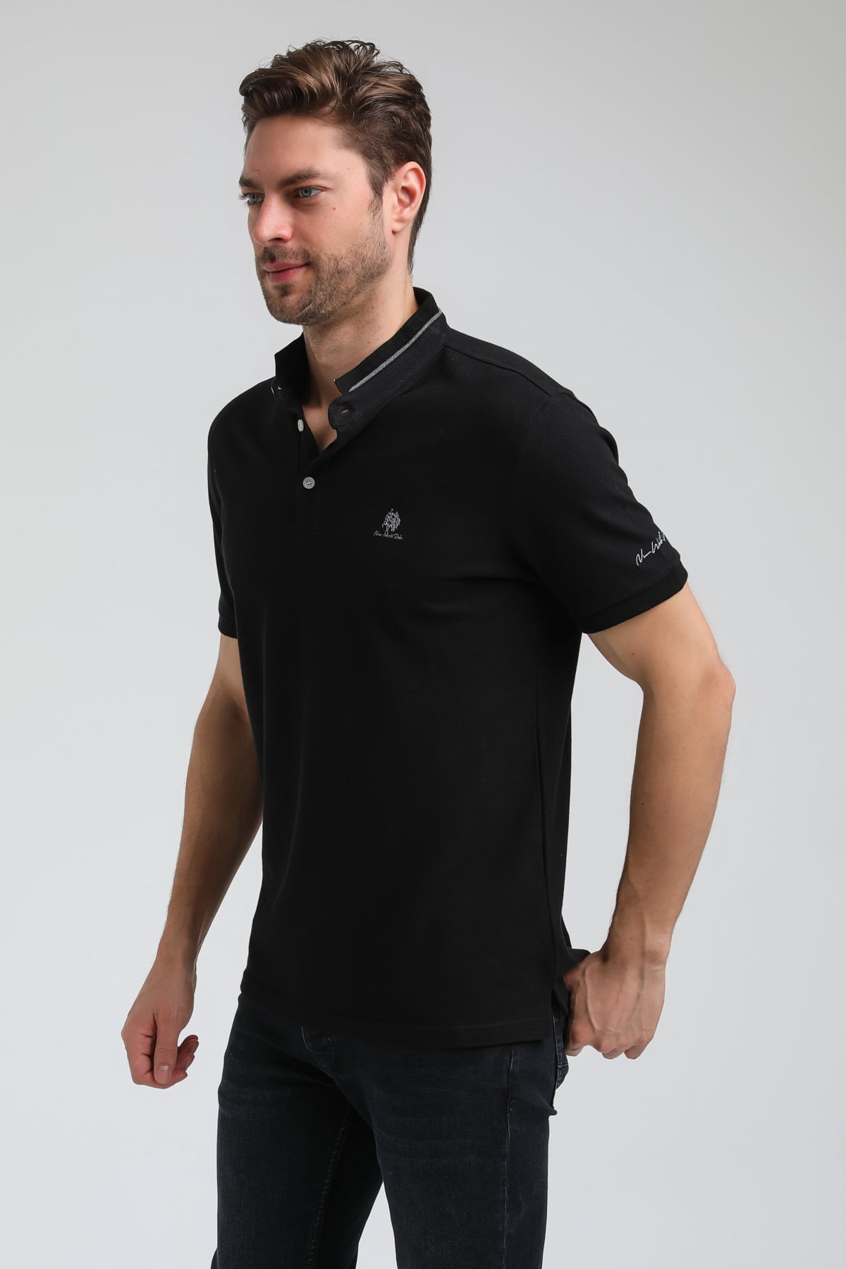 New World Polo Hakim Yaka Siyah Slim Fit Polo 23SSM10247