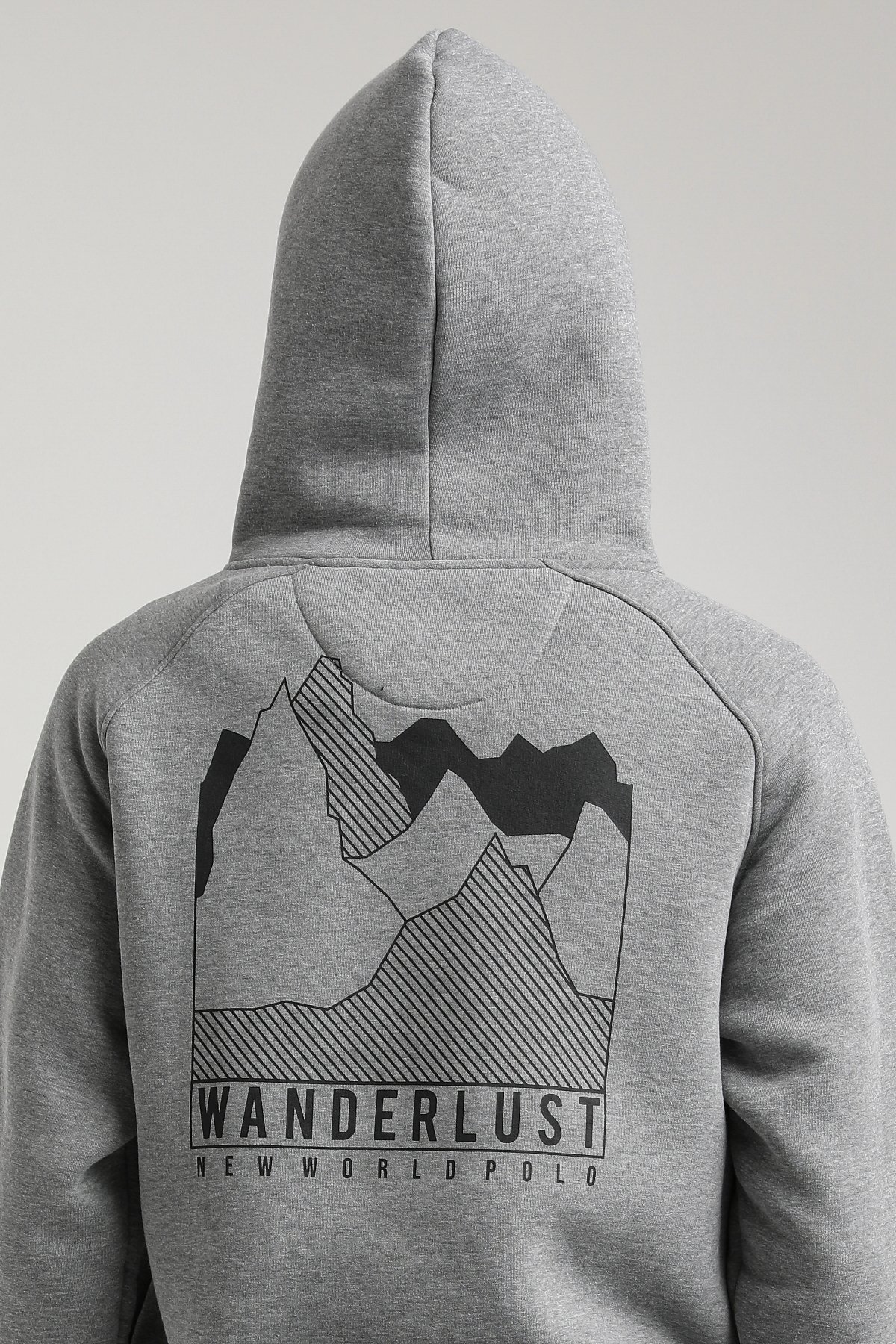 New World Polo Kapşonlu Gri Slim Fit Hoodie 23FWM64042
