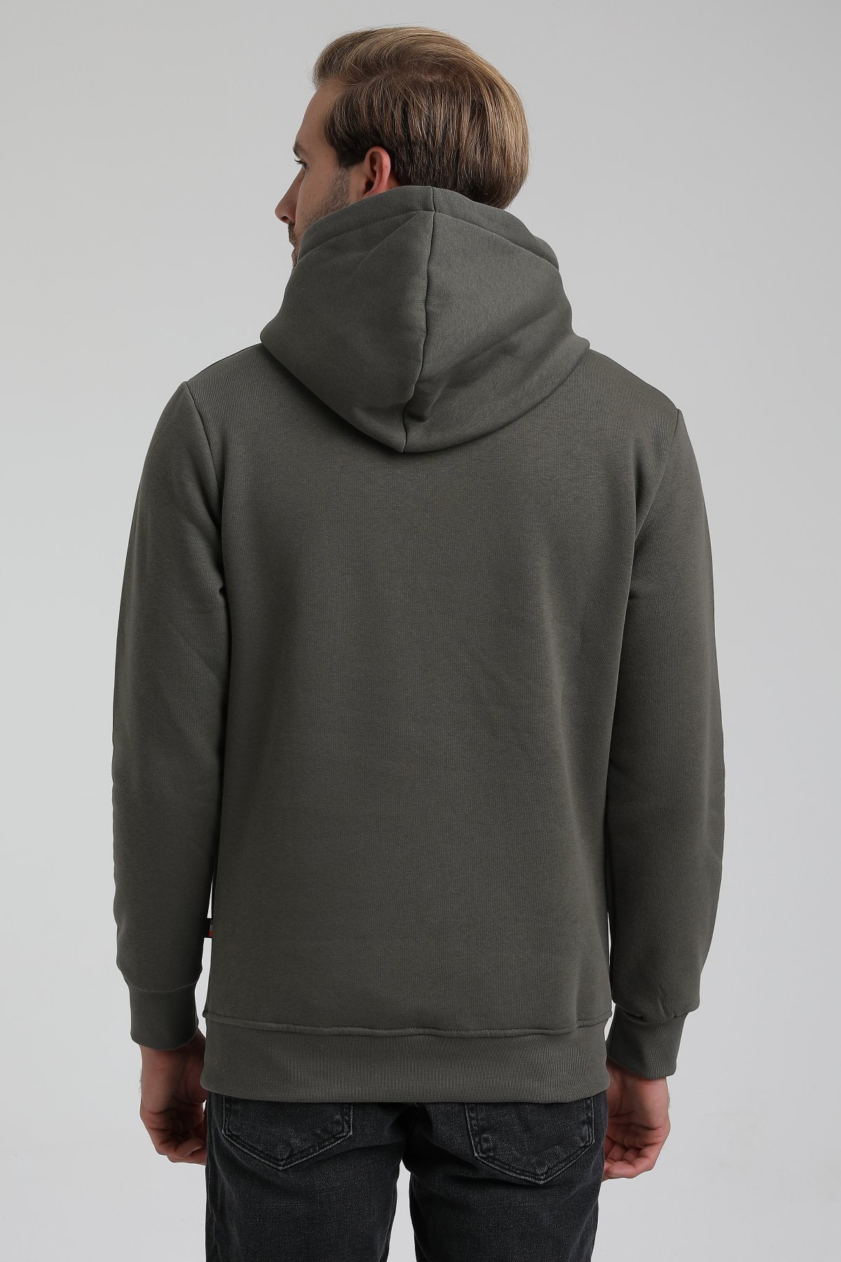 New World Polo Kapşonlu Haki Slim Fit Sweatshirt 22FWM64013