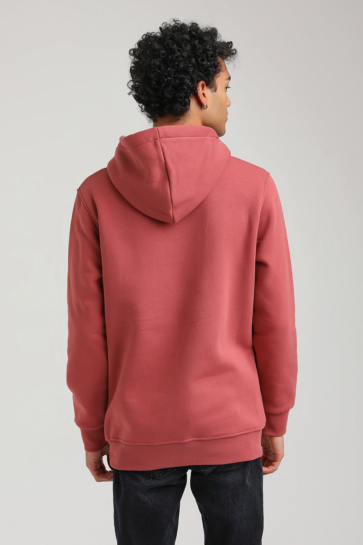 New World Polo Kapşonlu Kestane Slim Fit Hoodie 23FWM64045