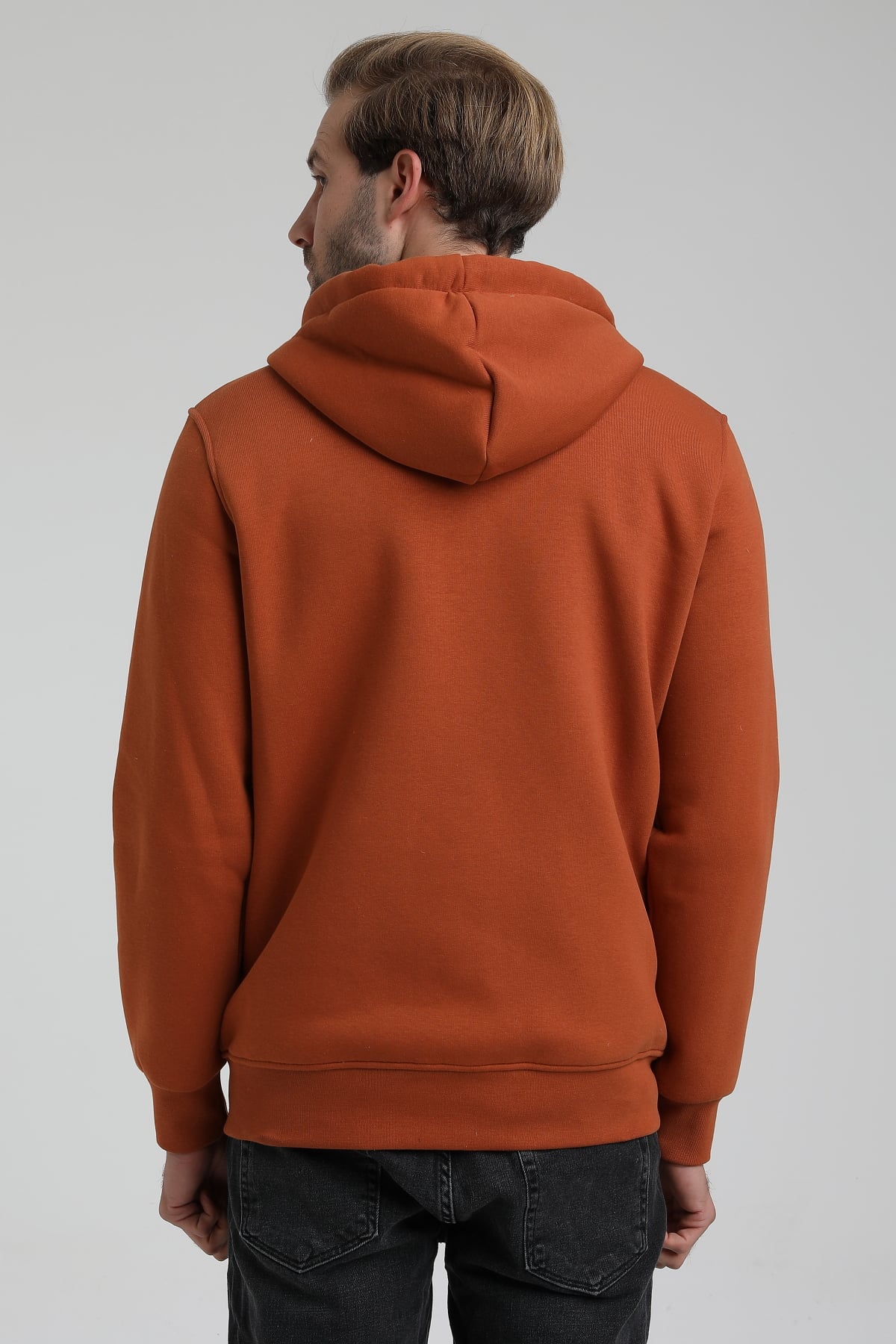 New World Polo Kapşonlu Kiremit Slim Fit Sweatshirt 22FWM64040