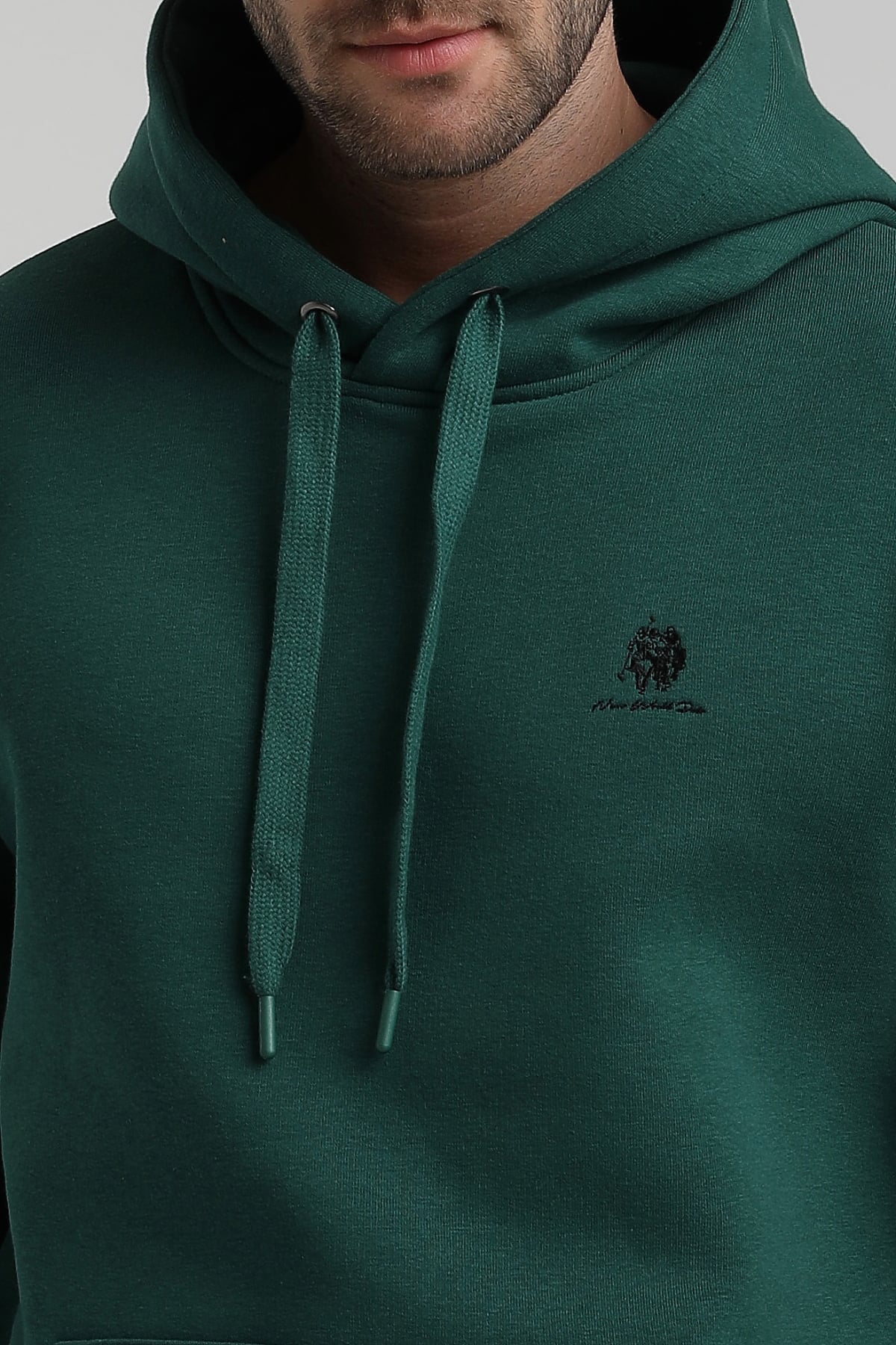 New World Polo Kapşonlu Koyu Yeşil Slim Fit Sweatshirt 22FWM64013