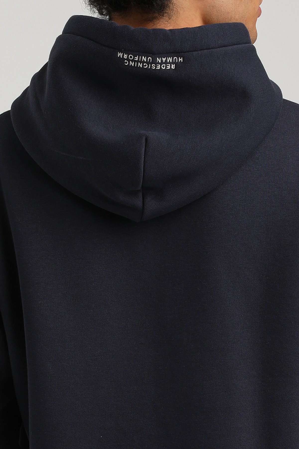 New World Polo Kapşonlu Lacivert Slim Fit Hoodie 23FWM64053