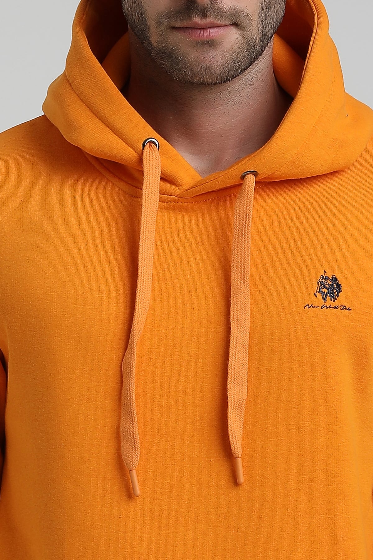 New World Polo Kapşonlu Turuncu Slim Fit Sweatshirt 22FWM64013