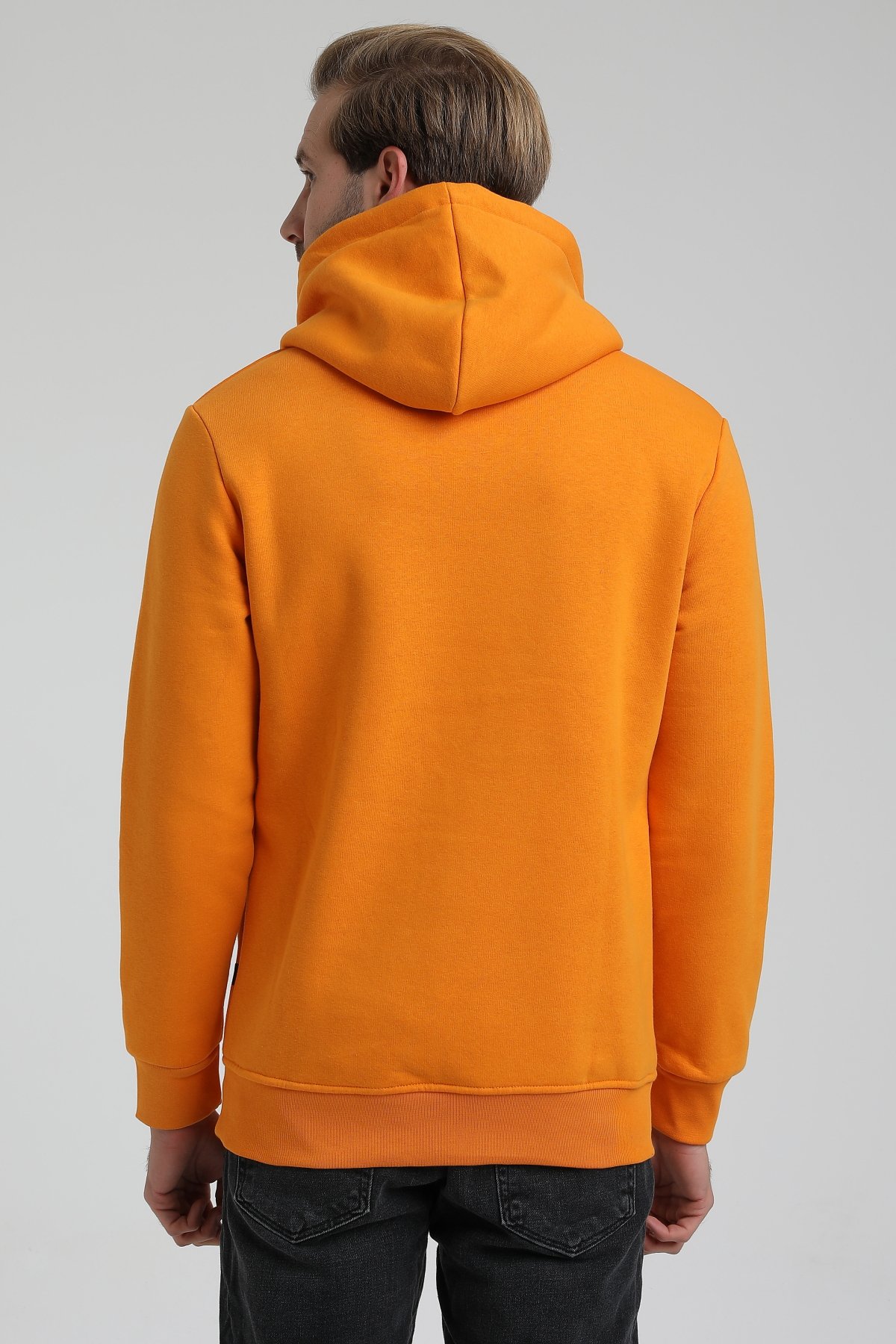 New World Polo Kapşonlu Turuncu Slim Fit Sweatshirt 22FWM64013