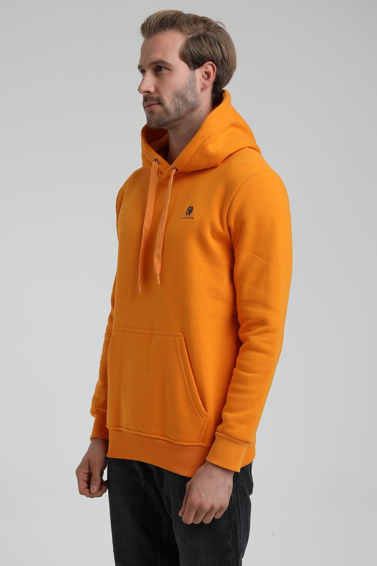 New World Polo Kapşonlu Turuncu Slim Fit Sweatshirt 22FWM64013