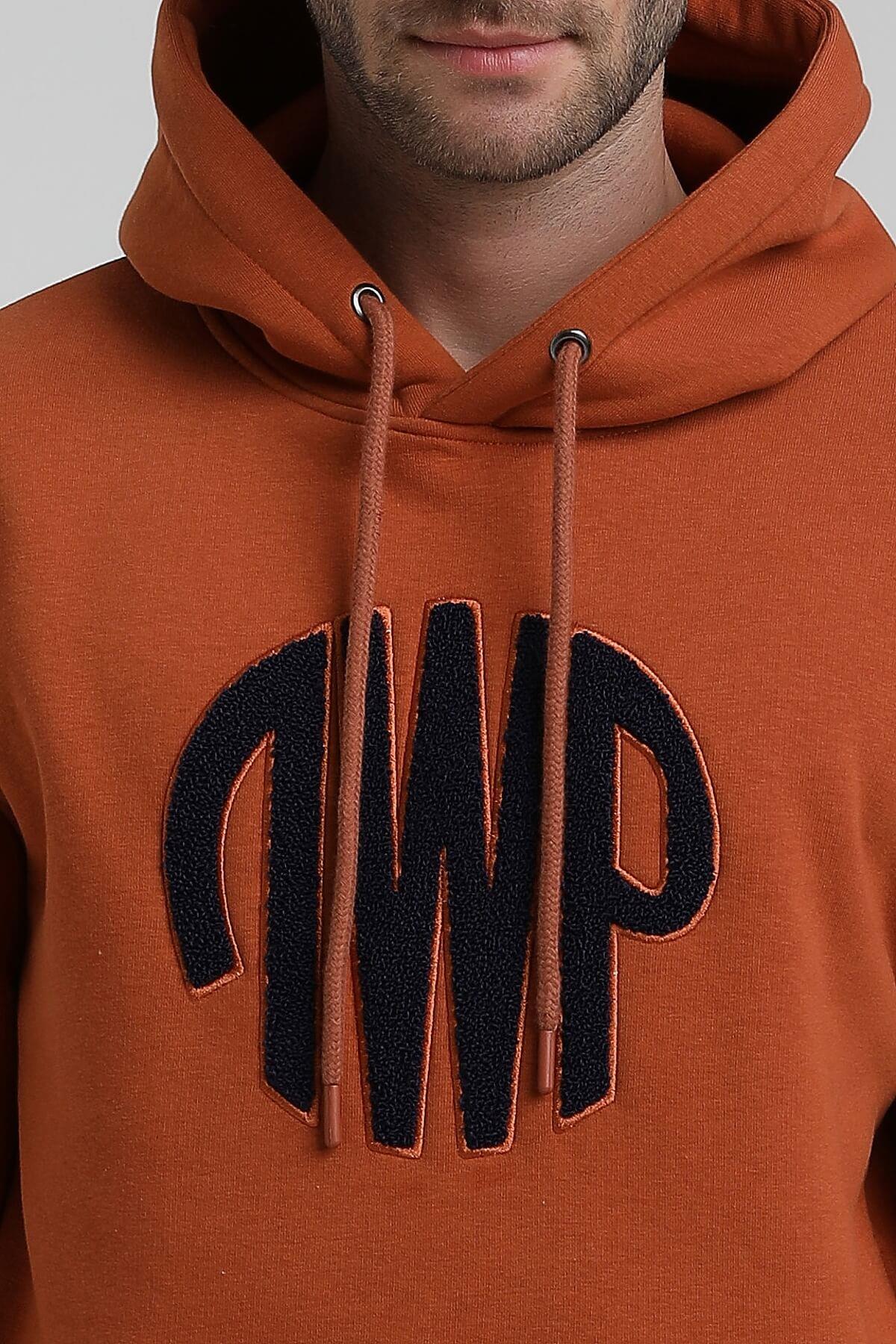 New World Polo Kapüşonlu Kiremit Slim Fit Hoodie 22FWM64037