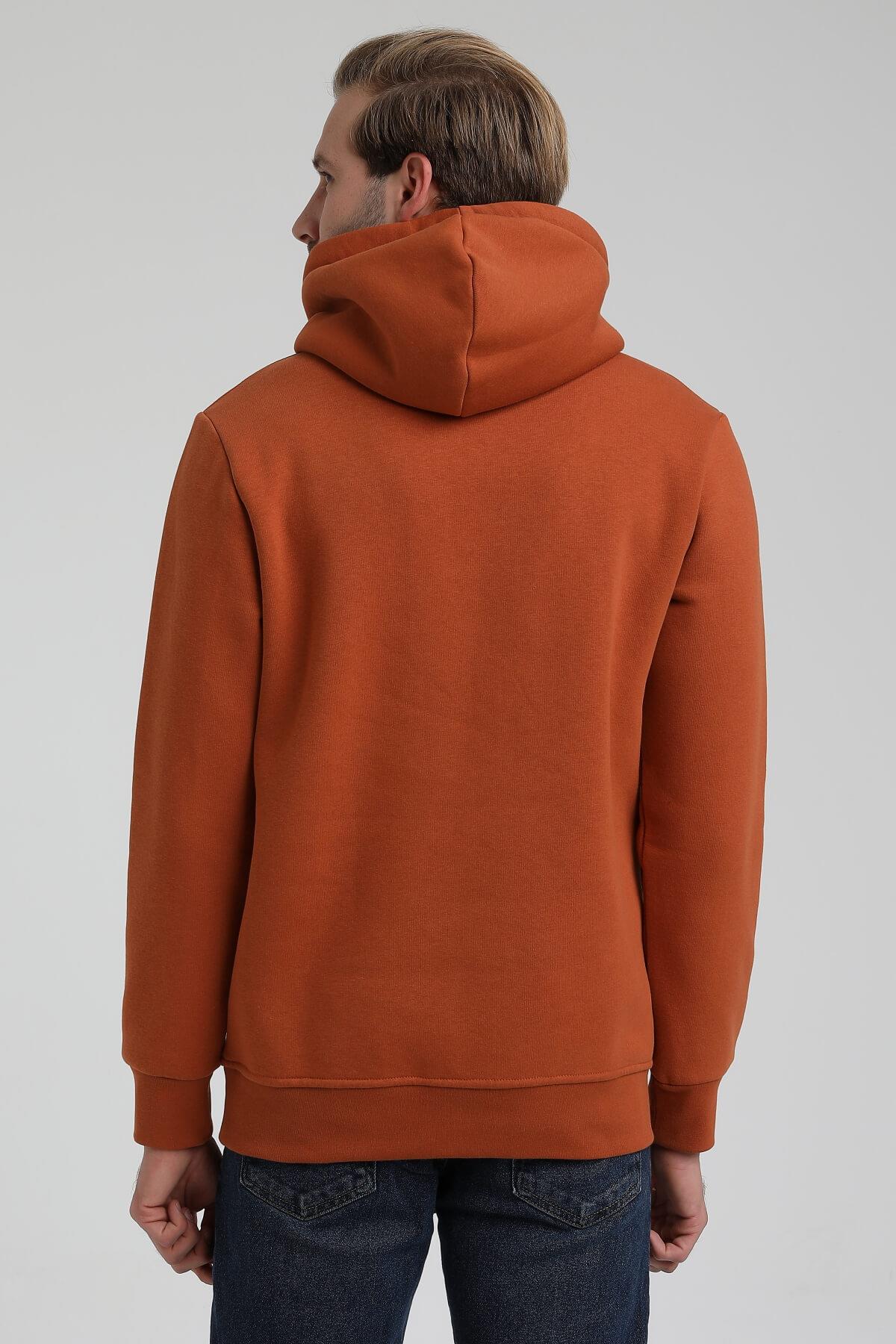 New World Polo Kapüşonlu Kiremit Slim Fit Hoodie 22FWM64037
