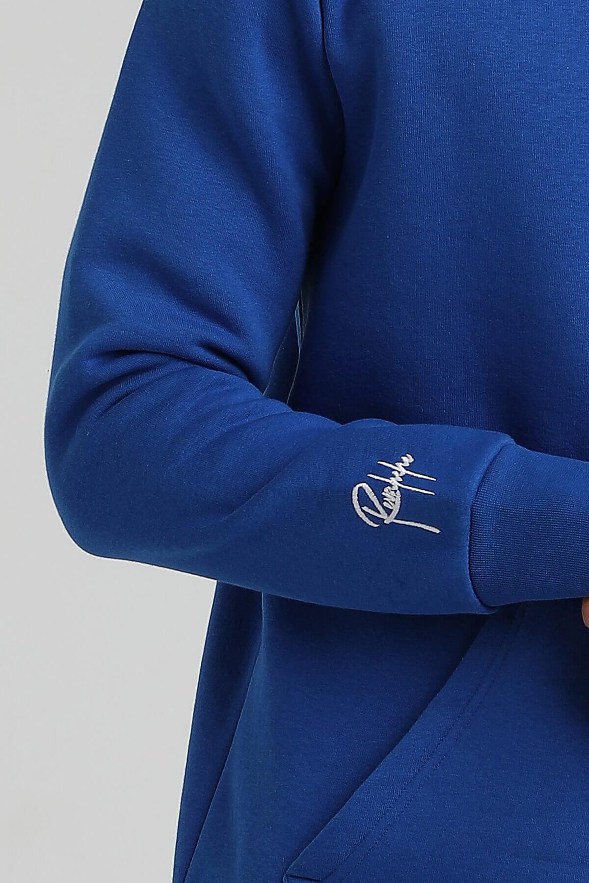 New World Polo Kapüşonlu Saks Slim Fit Hoodie 22FWM64034