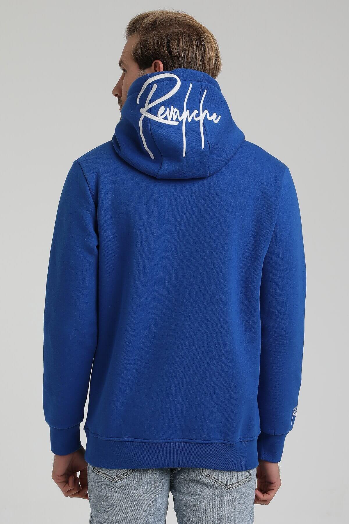 New World Polo Kapüşonlu Saks Slim Fit Hoodie 22FWM64034