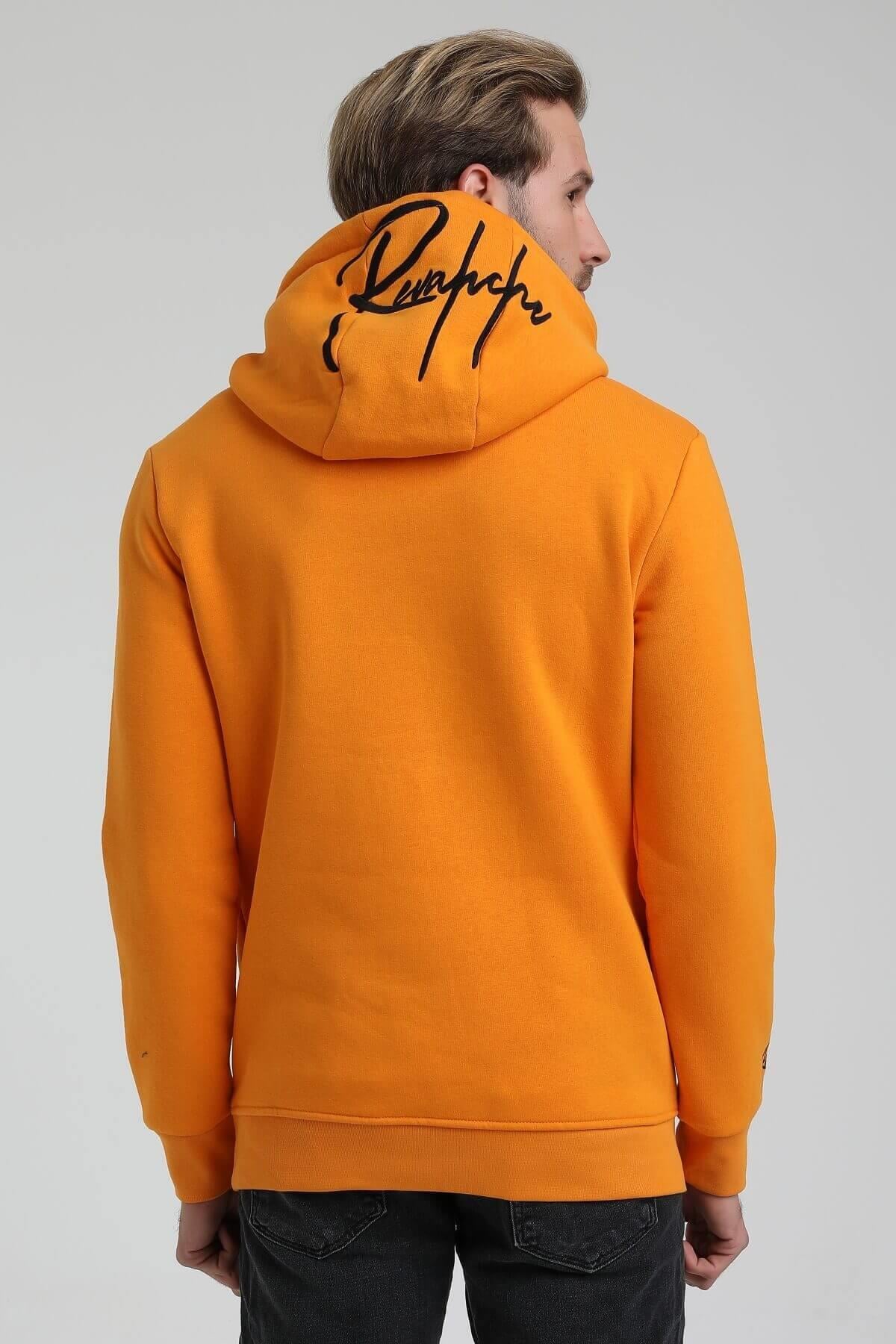 New World Polo Kapüşonlu Turuncu Slim Fit Hoodie 22FWM64034